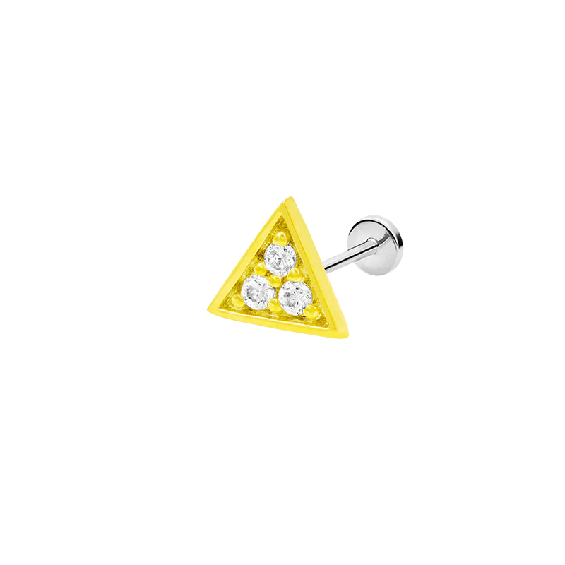 3 Swarovski Triangle in 14k Gold by Junipurr - Image 5