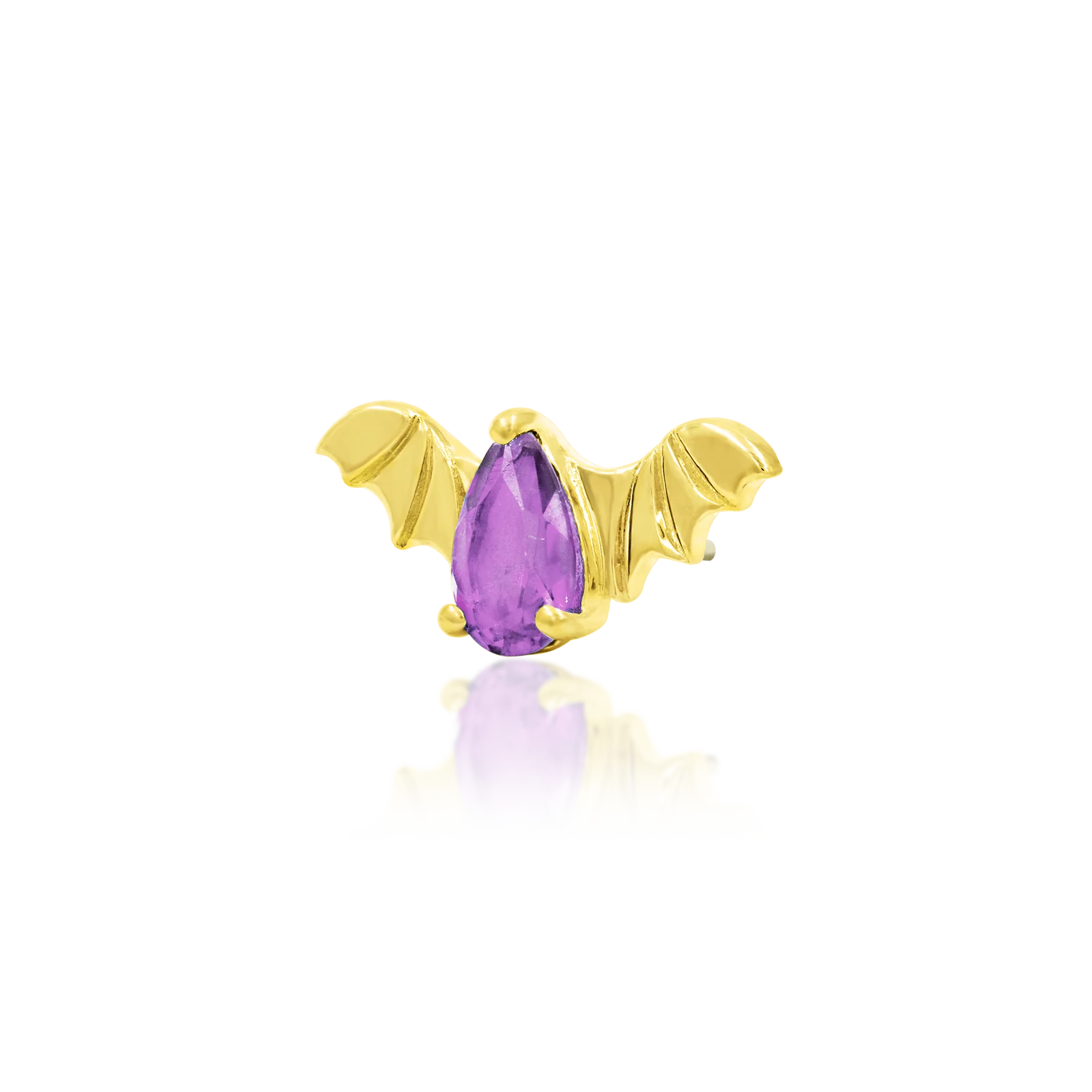 Bat with Amethyst CZ in 14k gold by Junipurr - Image 2