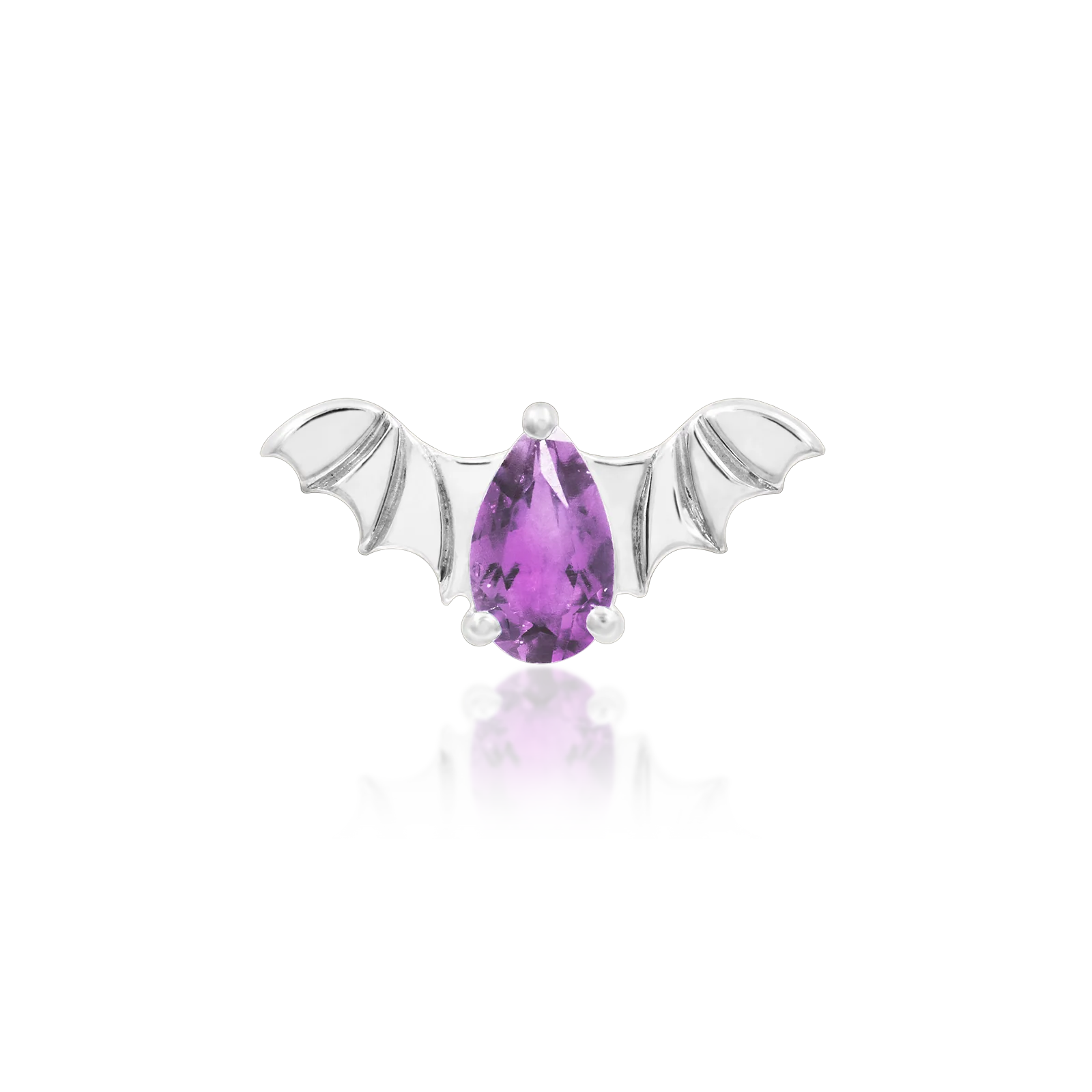 Bat with Amethyst CZ in 14k gold by Junipurr - Image 4