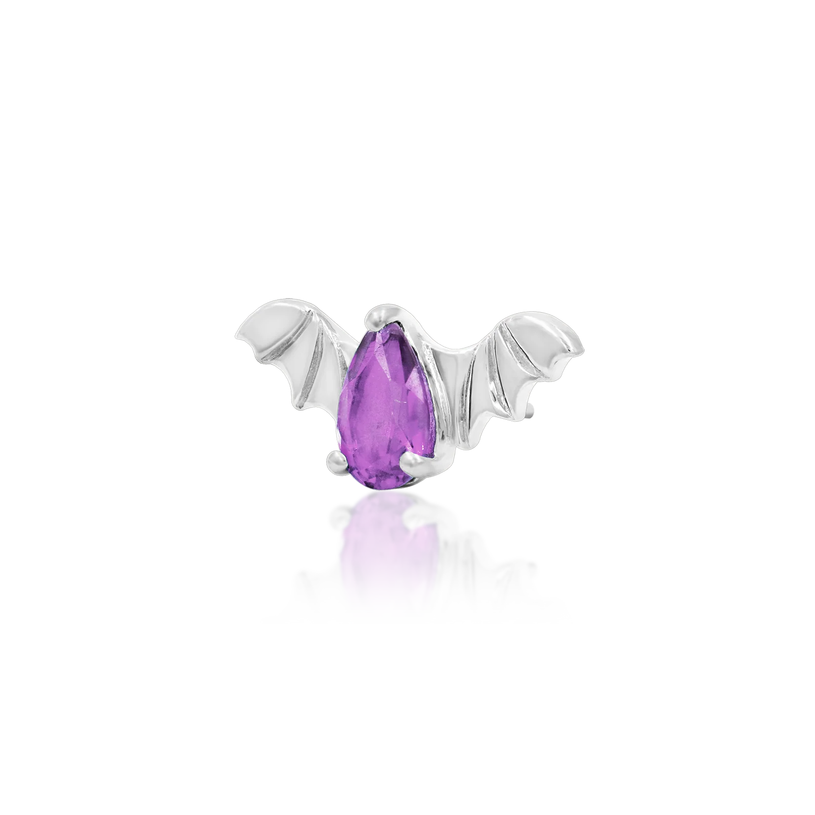 Bat with Amethyst CZ in 14k gold by Junipurr - Image 5