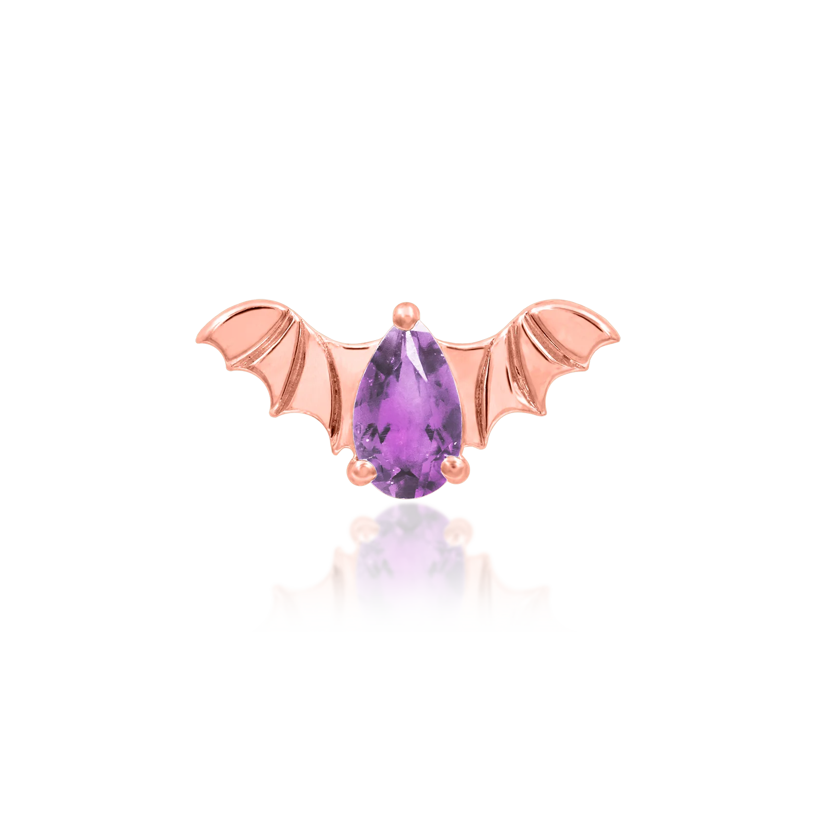 Bat with Amethyst CZ in 14k gold by Junipurr - Image 7