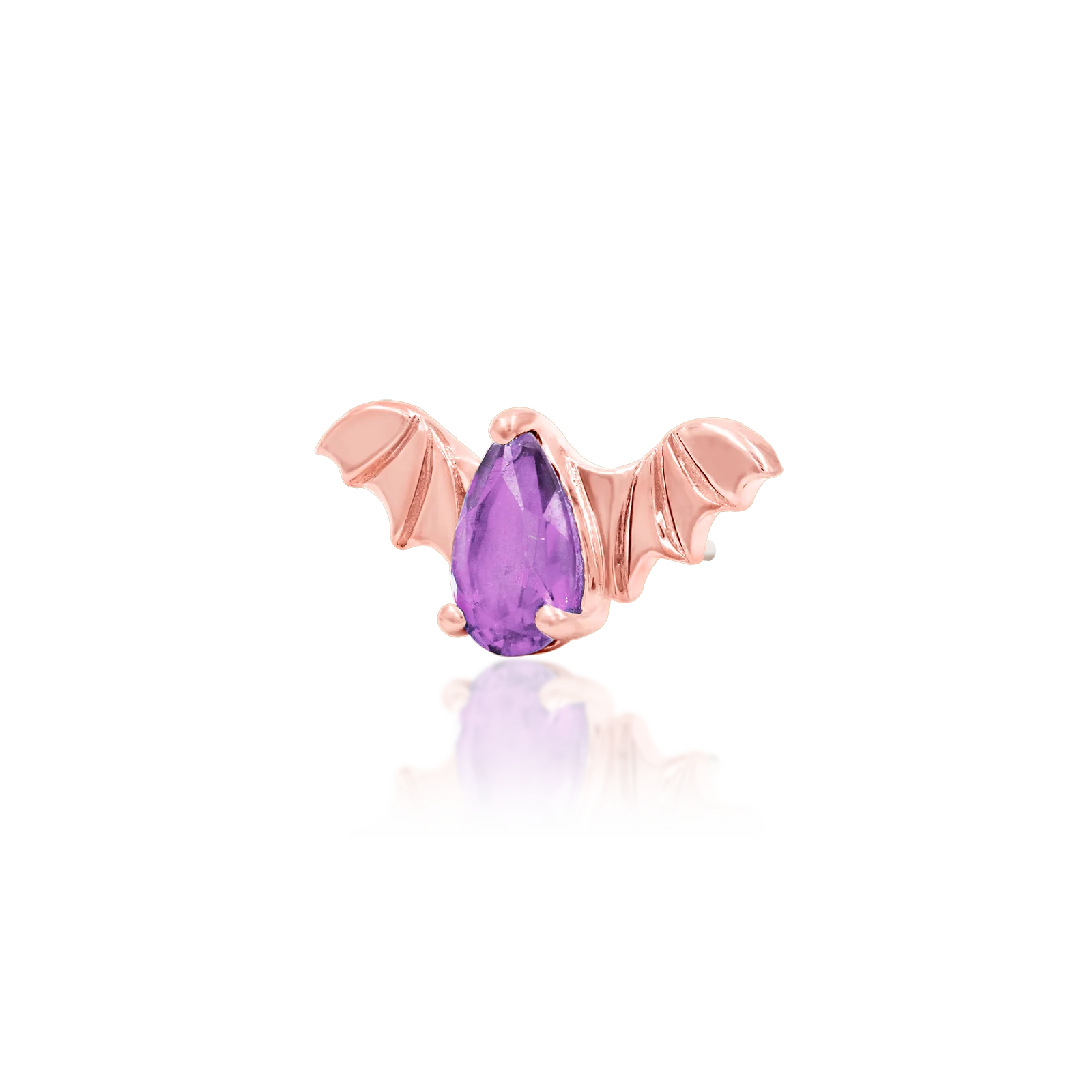 Bat with Amethyst CZ in 14k gold by Junipurr - Image 8