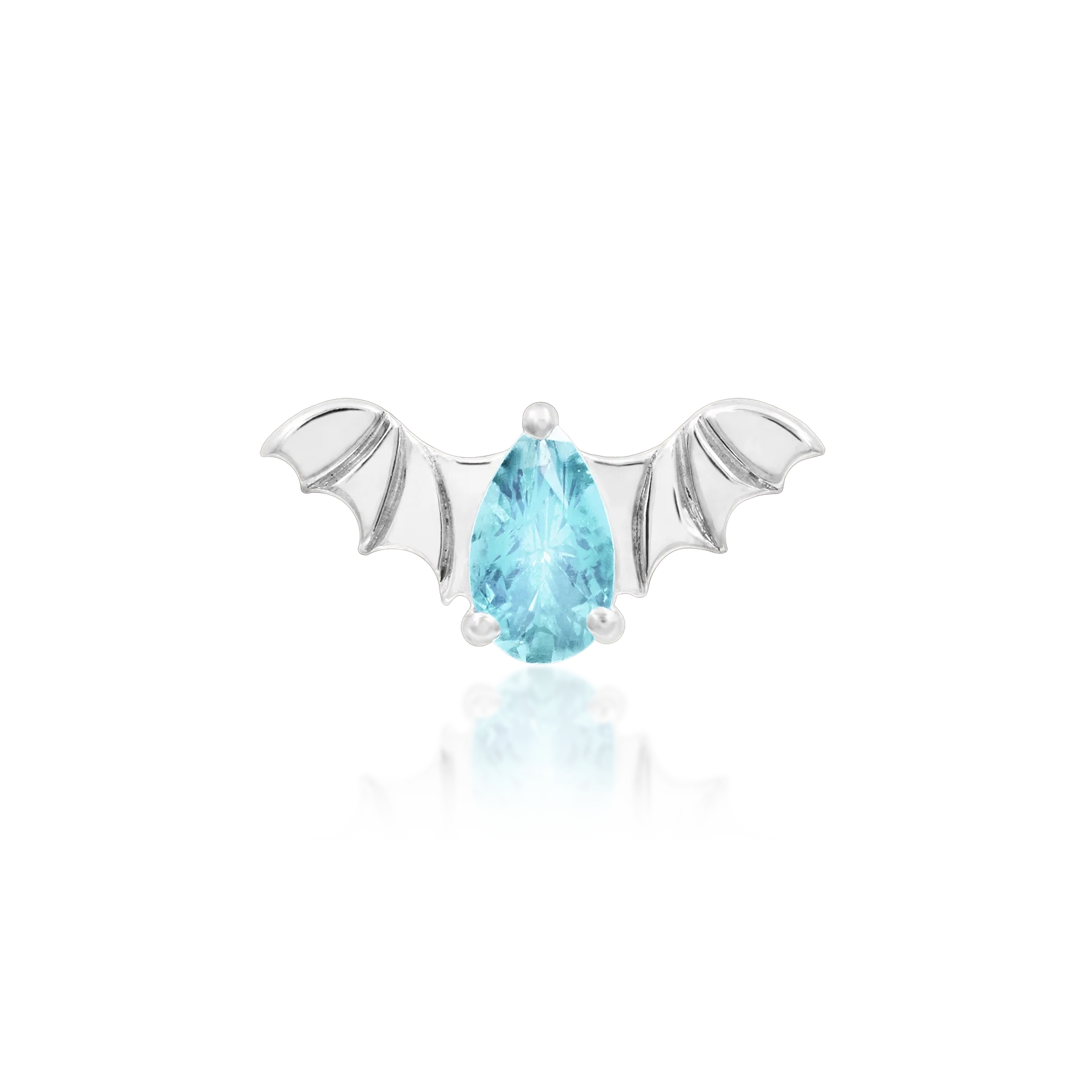 Bat with Aquamarine CZ in 14k gold by Junipur - Image 4