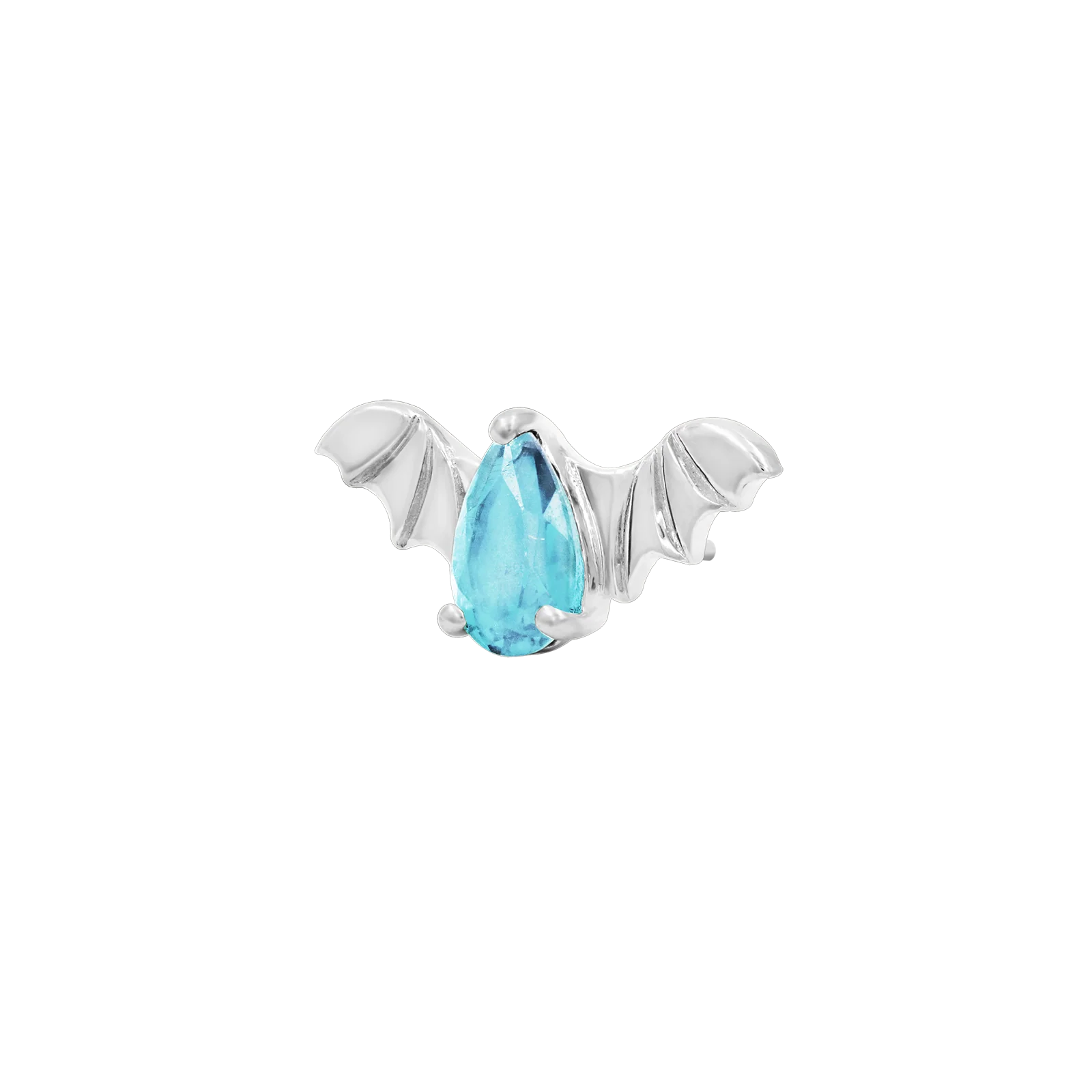 Bat with Aquamarine CZ in 14k gold by Junipur - Image 5