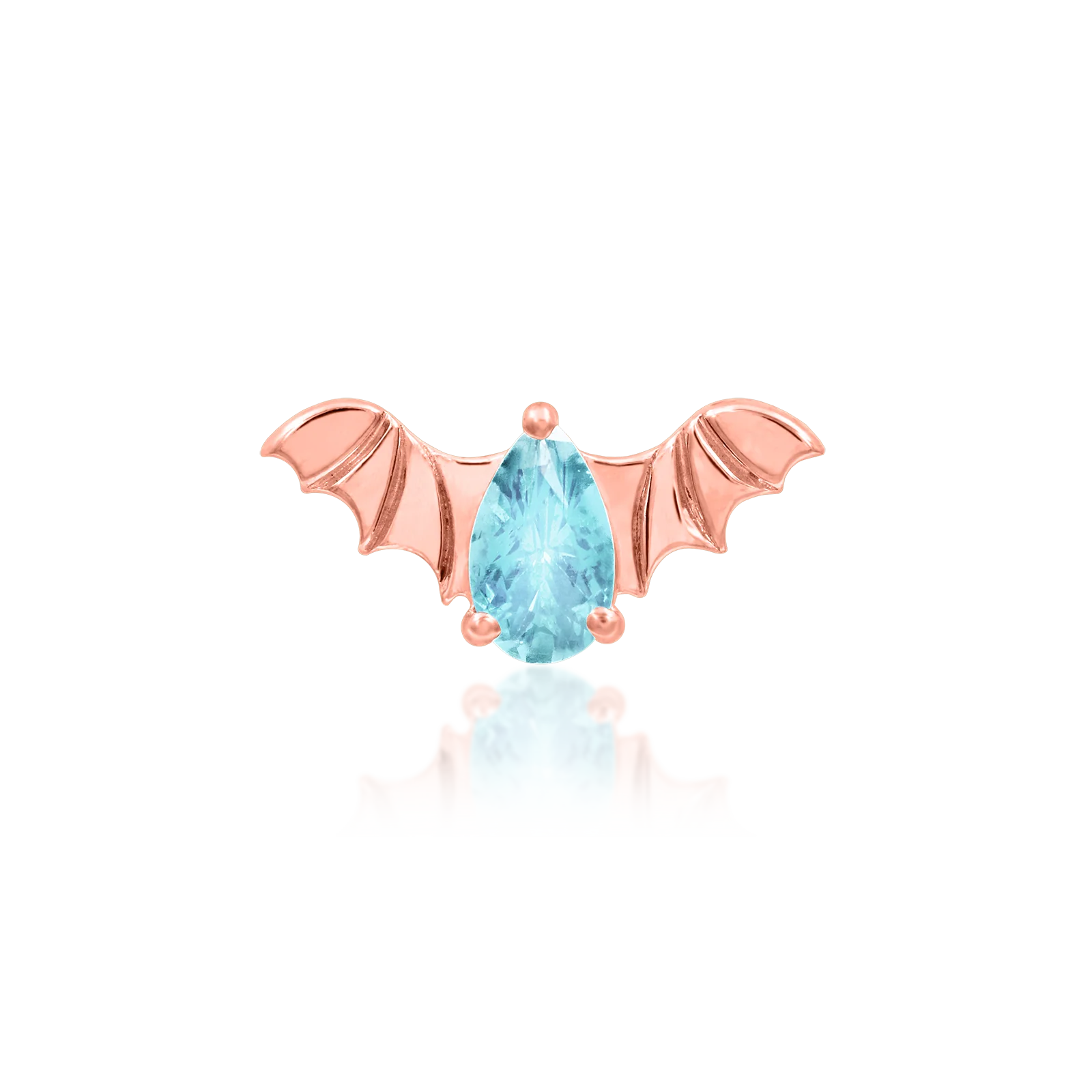 Bat with Aquamarine CZ in 14k gold by Junipur - Image 7