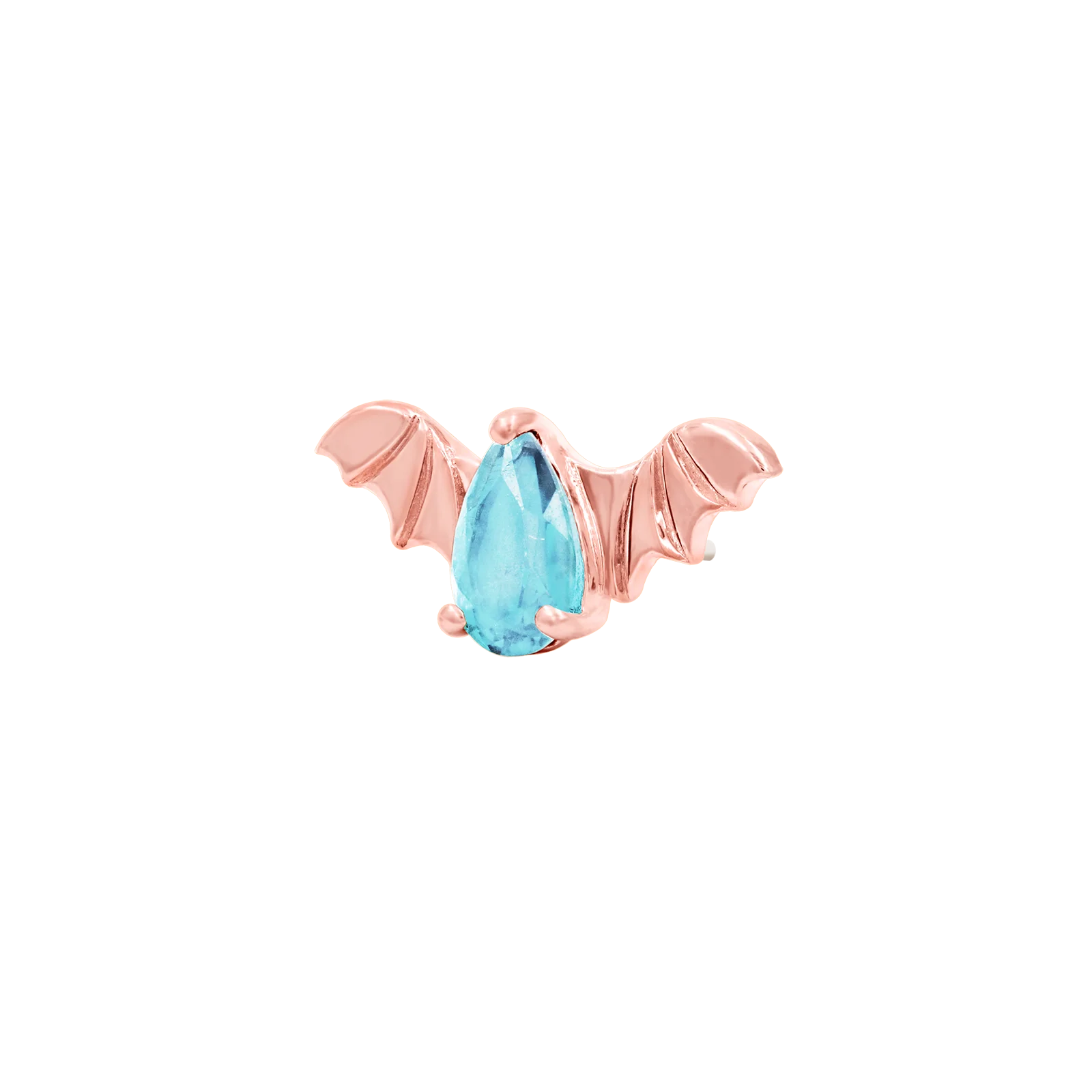 Bat with Aquamarine CZ in 14k gold by Junipur - Image 8