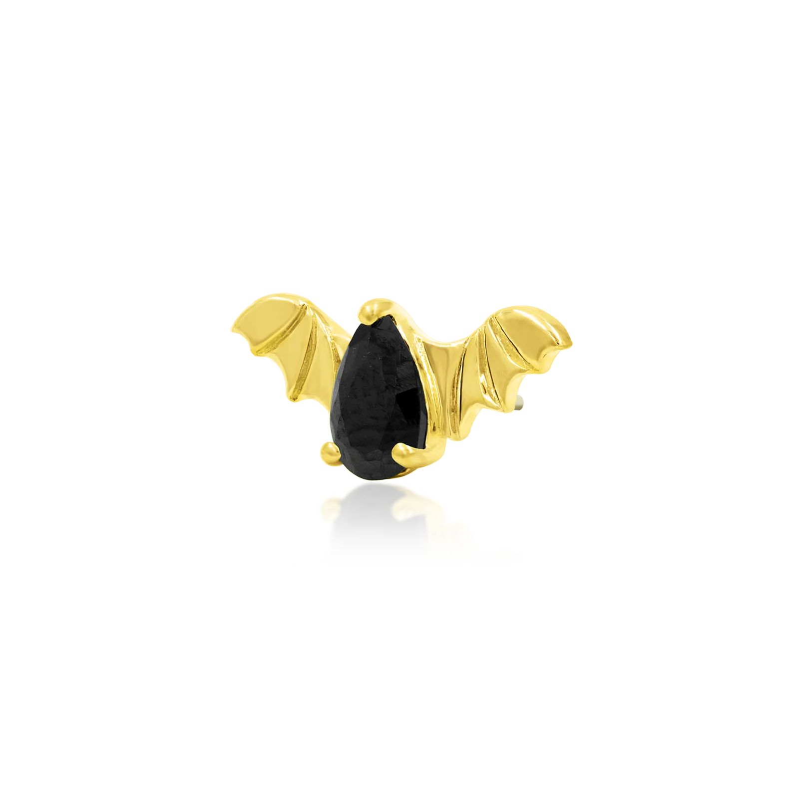 Bat with Black CZ in 14k Gold by Junipurr - Image 2