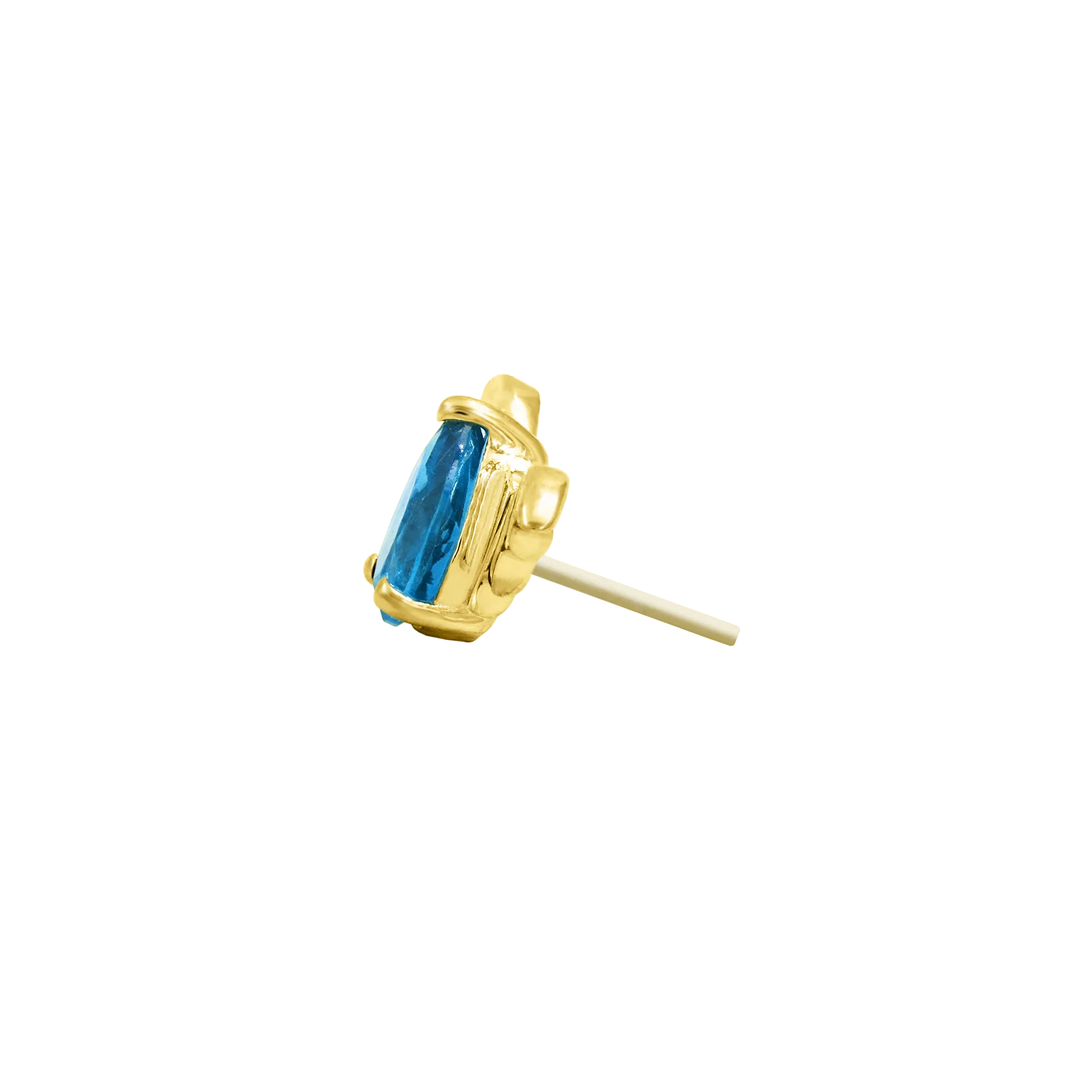 Bat with Light Sapphire Blue CZ in 14k gold by Junipurr - Image 3