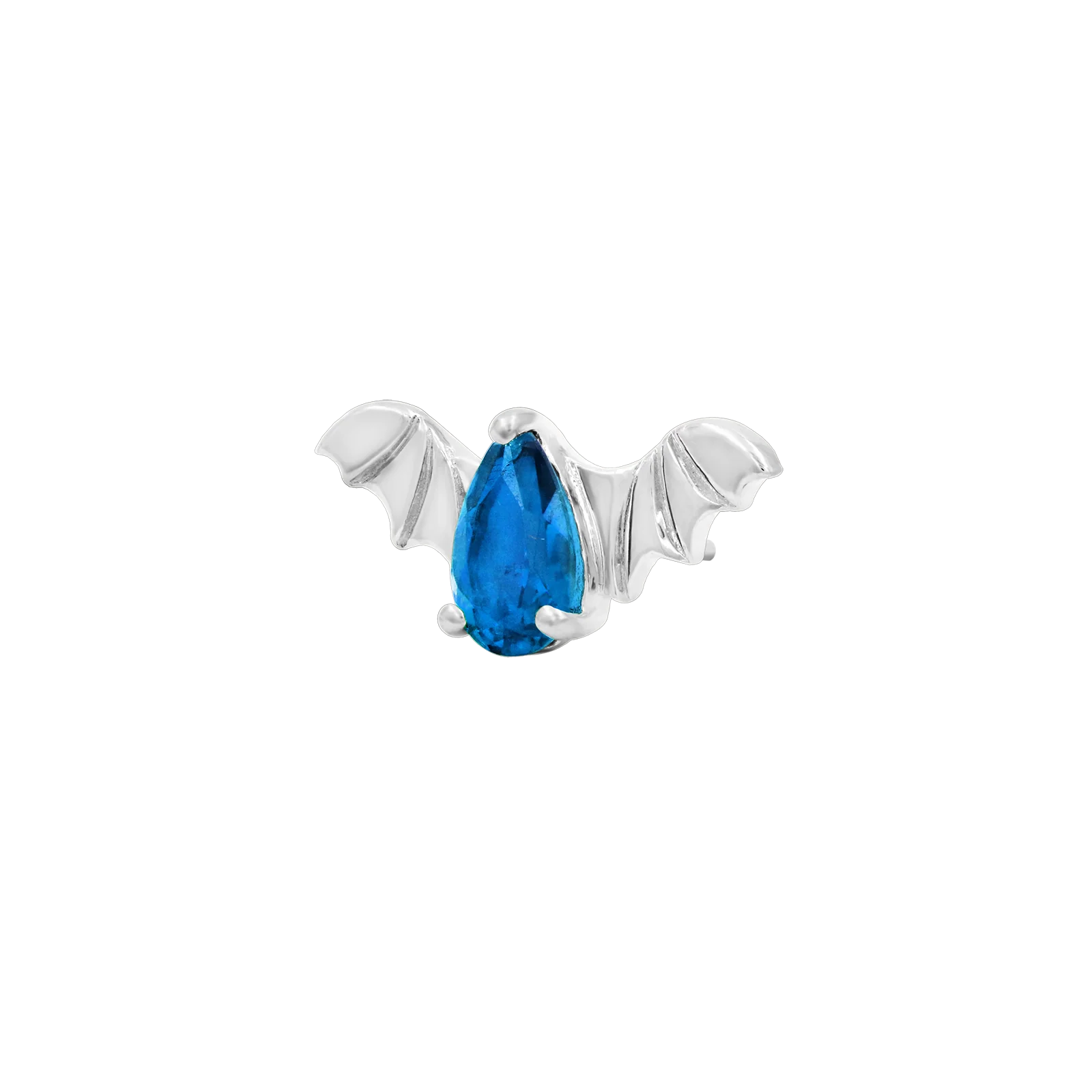 Bat with Light Sapphire Blue CZ in 14k gold by Junipurr - Image 5