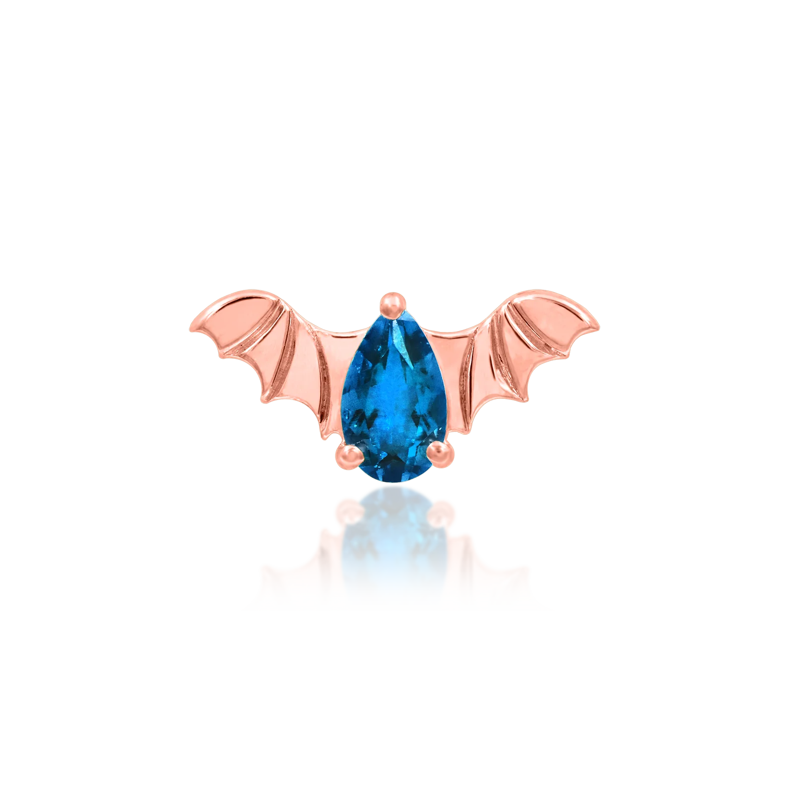 Bat with Light Sapphire Blue CZ in 14k gold by Junipurr - Image 7