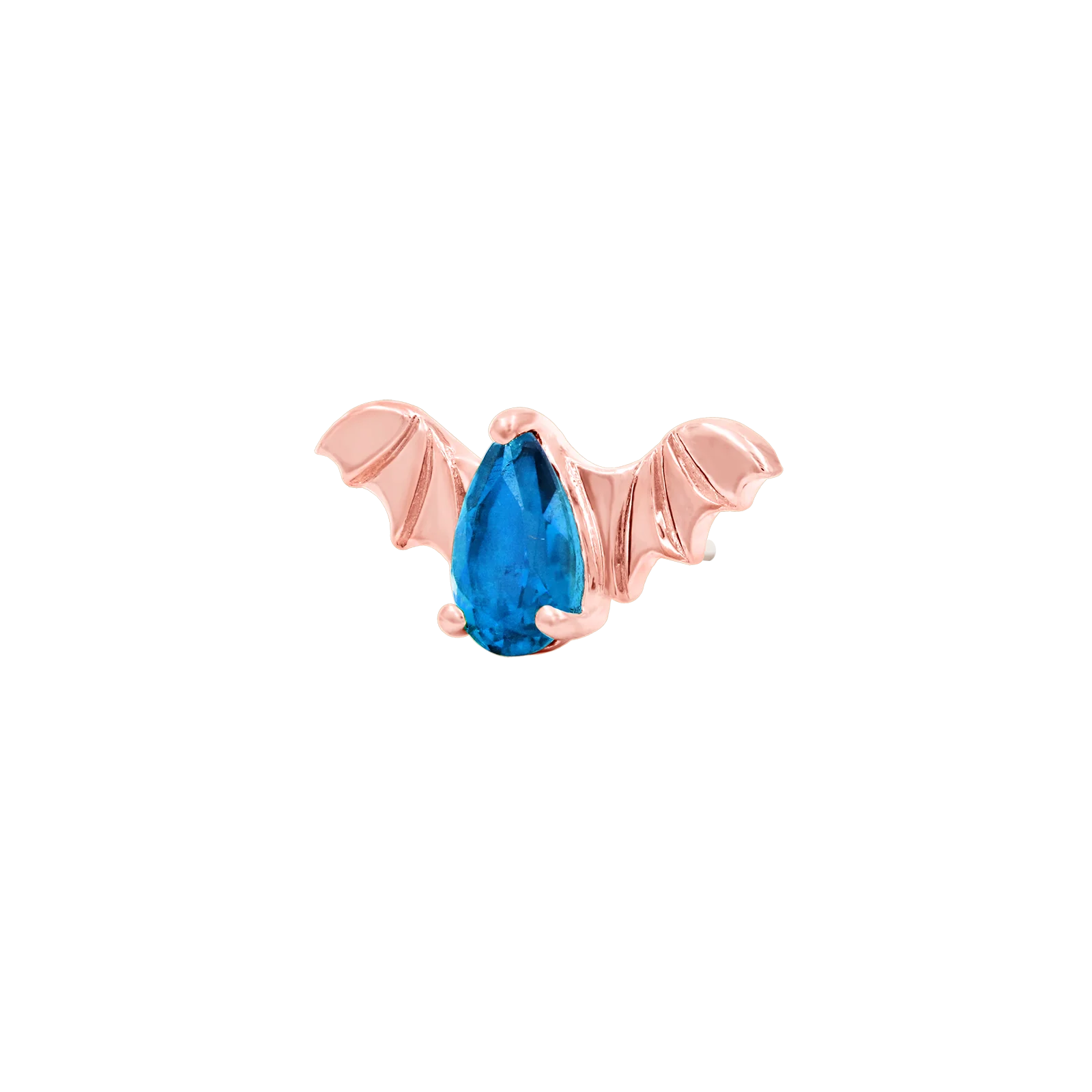 Bat with Light Sapphire Blue CZ in 14k gold by Junipurr - Image 8