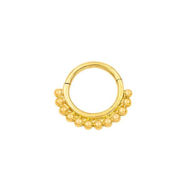 Beaded Clicker Ring in 14k Gold by Junipurr