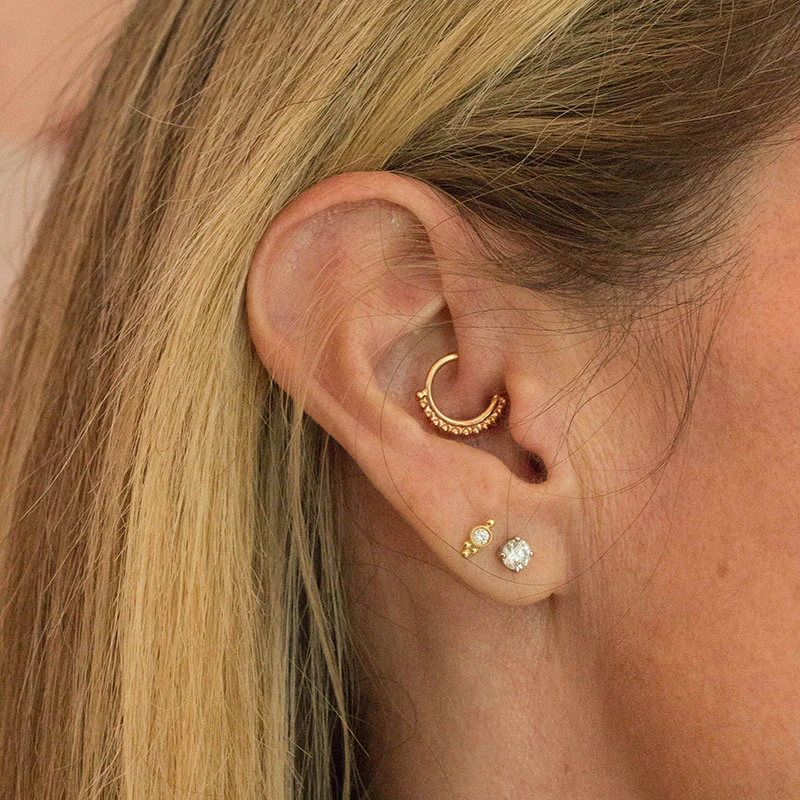 Beaded Seam Ring in 14k Gold by Junipurr - Image 5