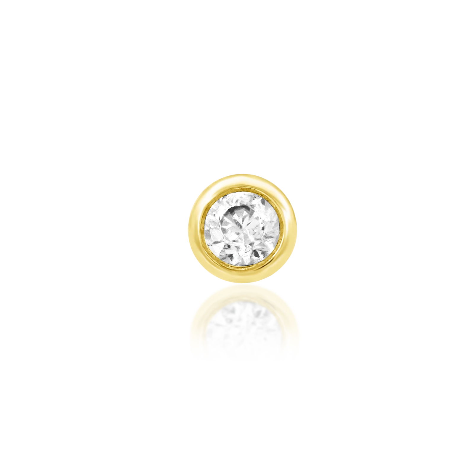 Bezel CZ in 14k gold by Junipurr