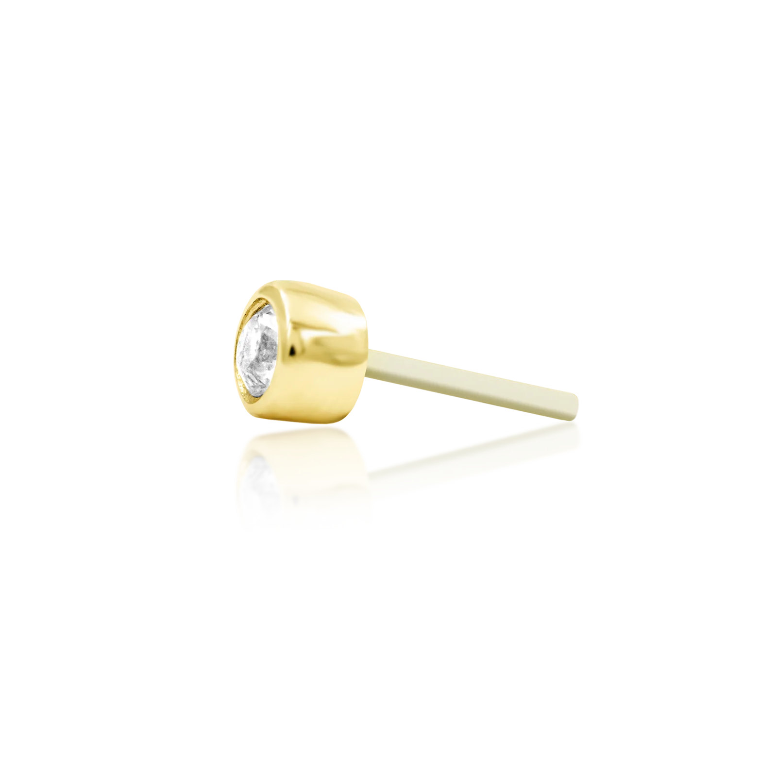 Bezel CZ in 14k gold by Junipurr - Image 3