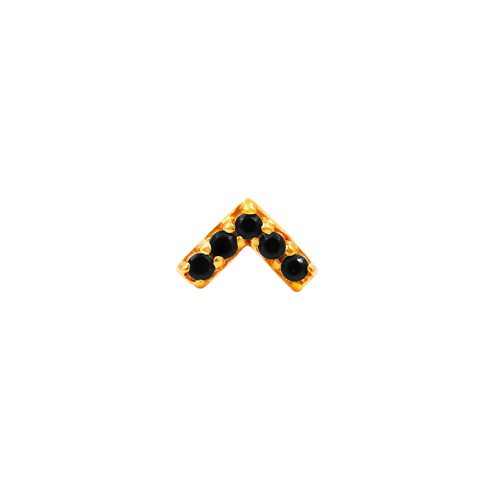 Black Swarovski Chevron in 14k Gold by Junipurr