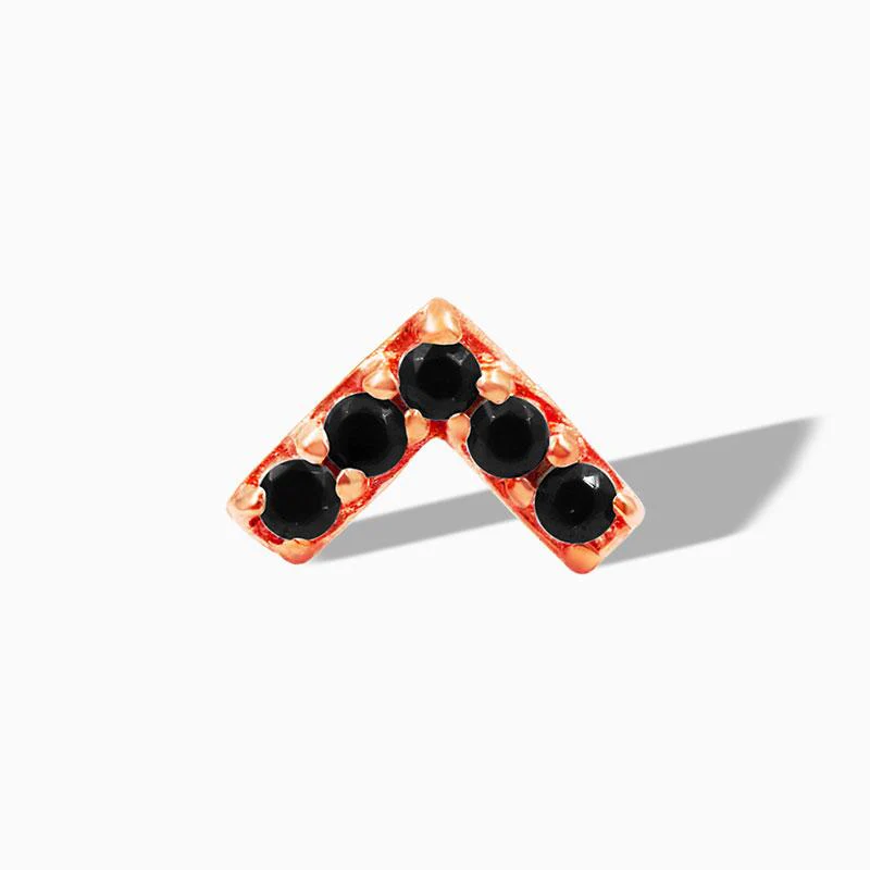 Black Swarovski Chevron in 14k Gold by Junipurr - Image 3