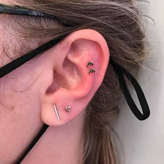 Black Swarovski Chevron in 14k Gold by Junipurr - Image 5