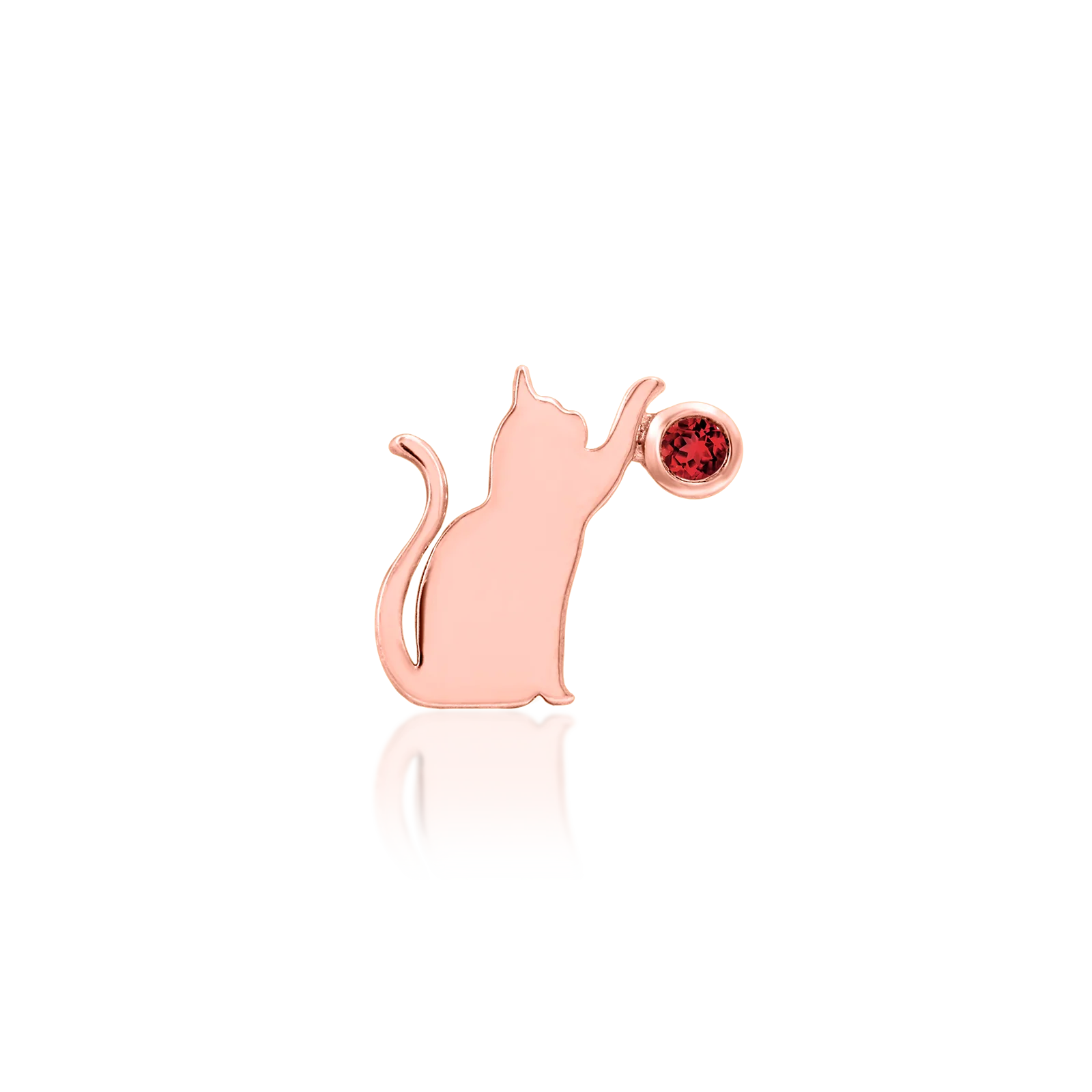 Cat/Laser with Garnet CZ in 14k gold by Junipurr - Image 10