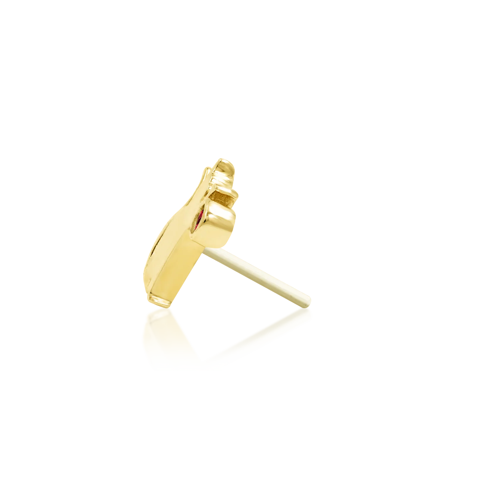 Cat/Laser with Garnet CZ in 14k gold by Junipurr - Image 3
