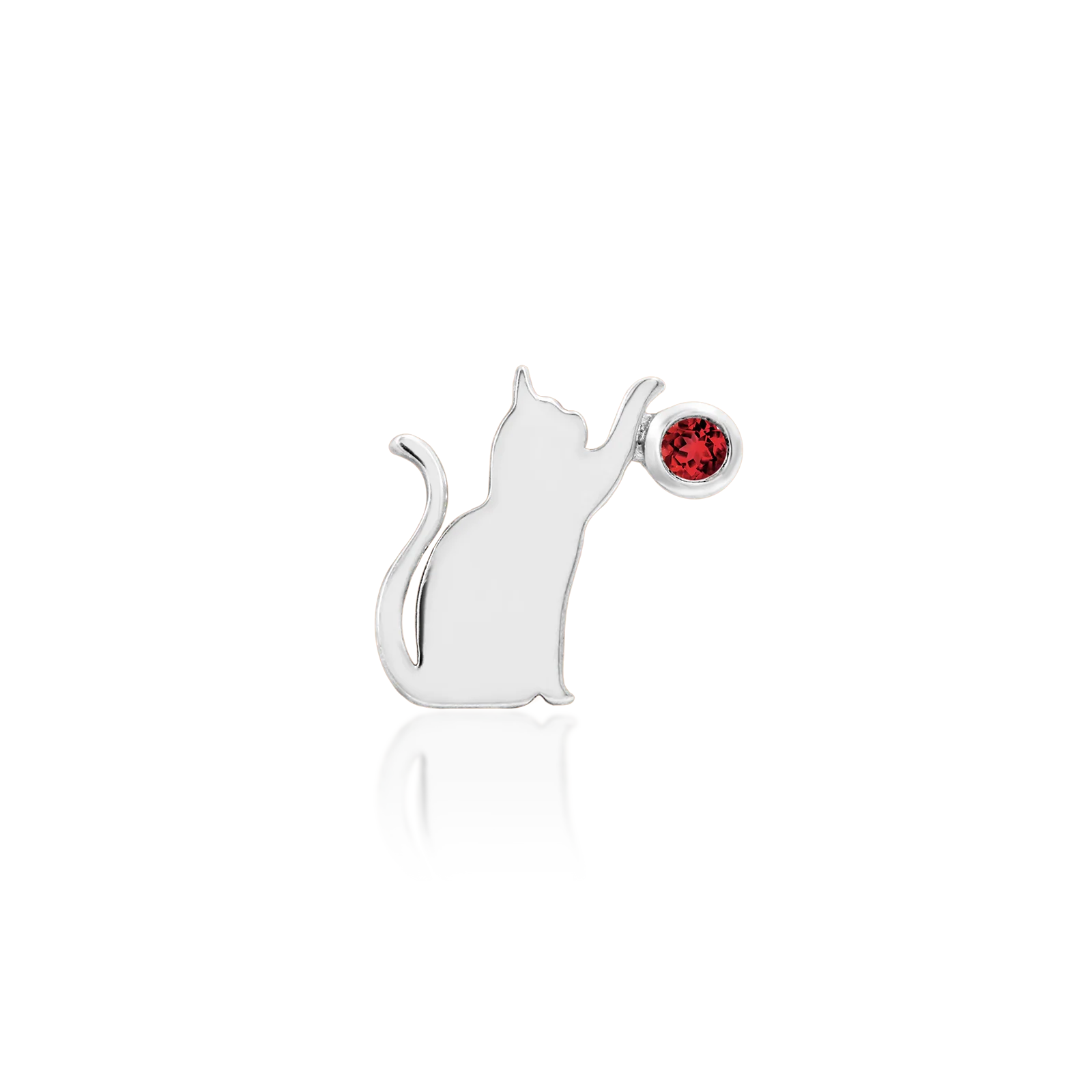 Cat/Laser with Garnet CZ in 14k gold by Junipurr - Image 5