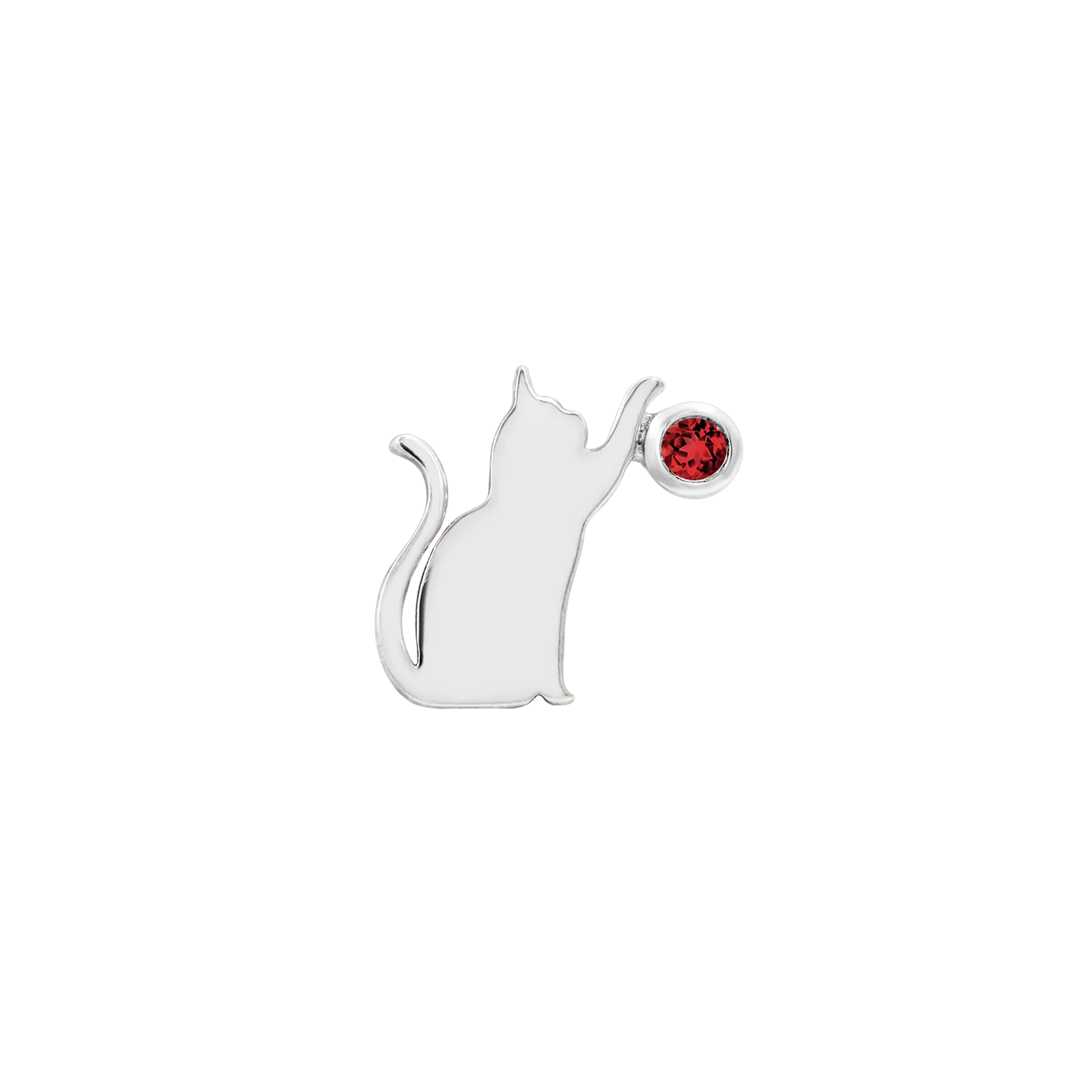 Cat/Laser with Garnet CZ in 14k gold by Junipurr - Image 6