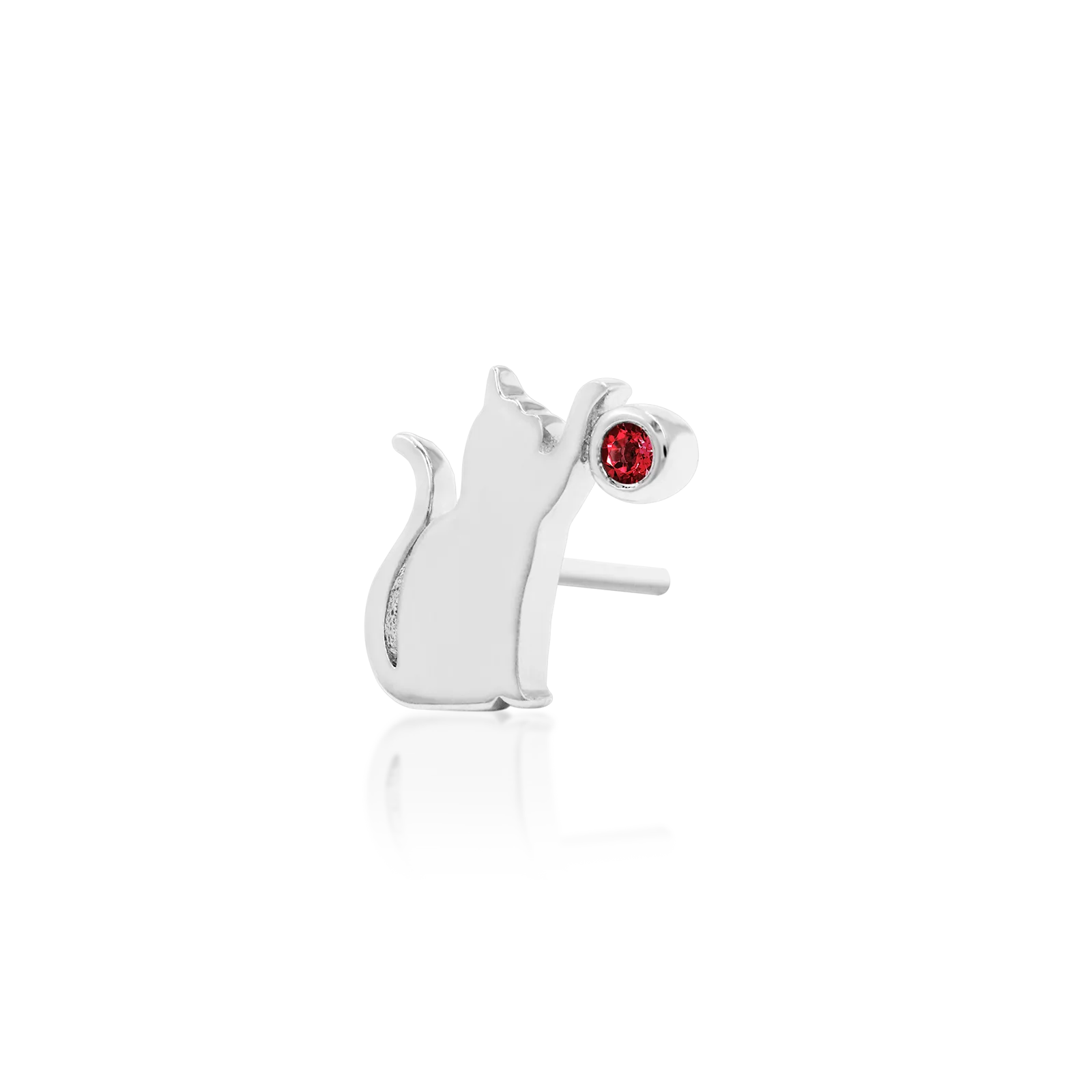 Cat/Laser with Garnet CZ in 14k gold by Junipurr - Image 8
