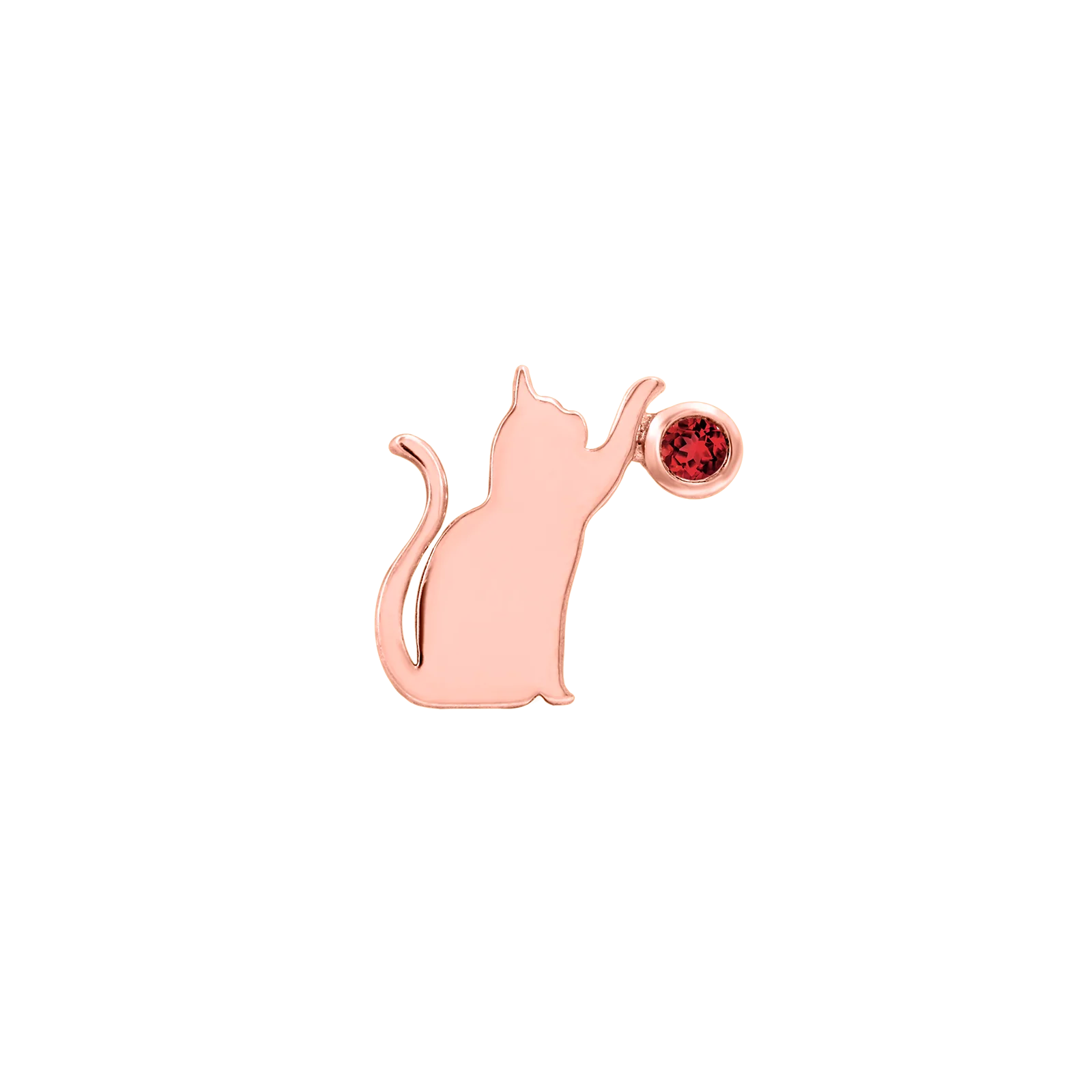 Cat/Laser with Garnet CZ in 14k gold by Junipurr - Image 9
