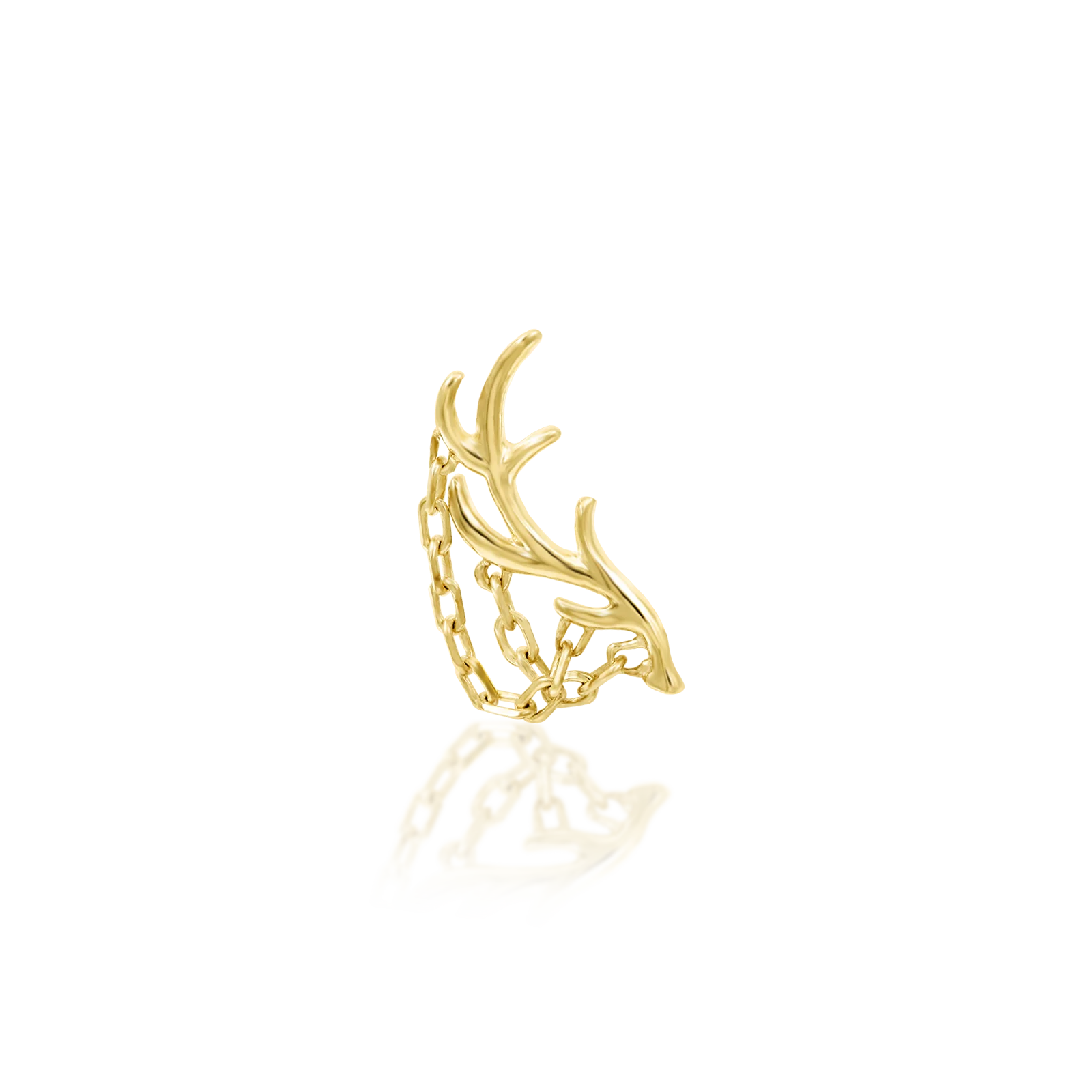 Chained Antler in 14k Gold by Junipurr