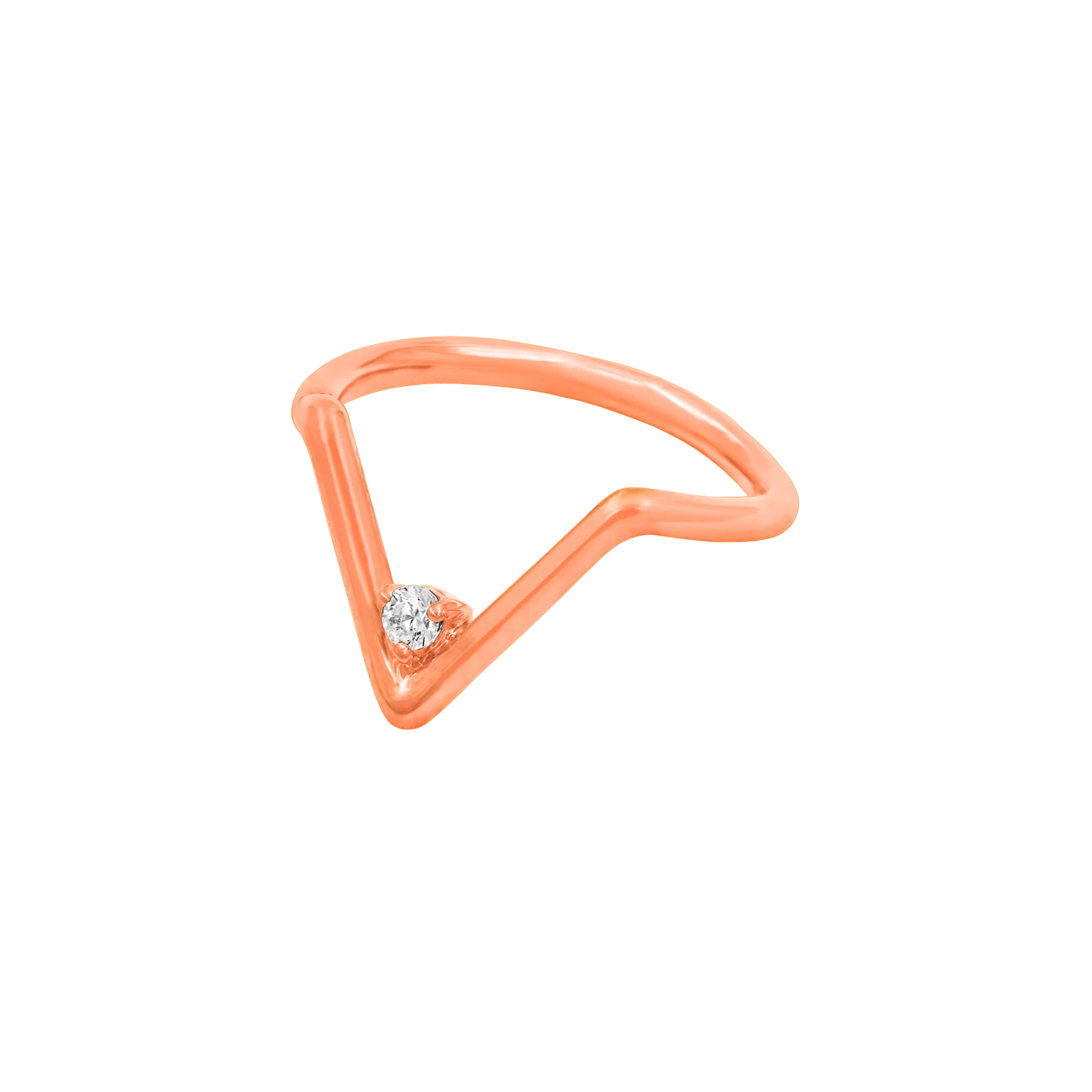 Chevron with Swarovski Seam Ring in Solid 14k Gold by Junipurr - Image 3