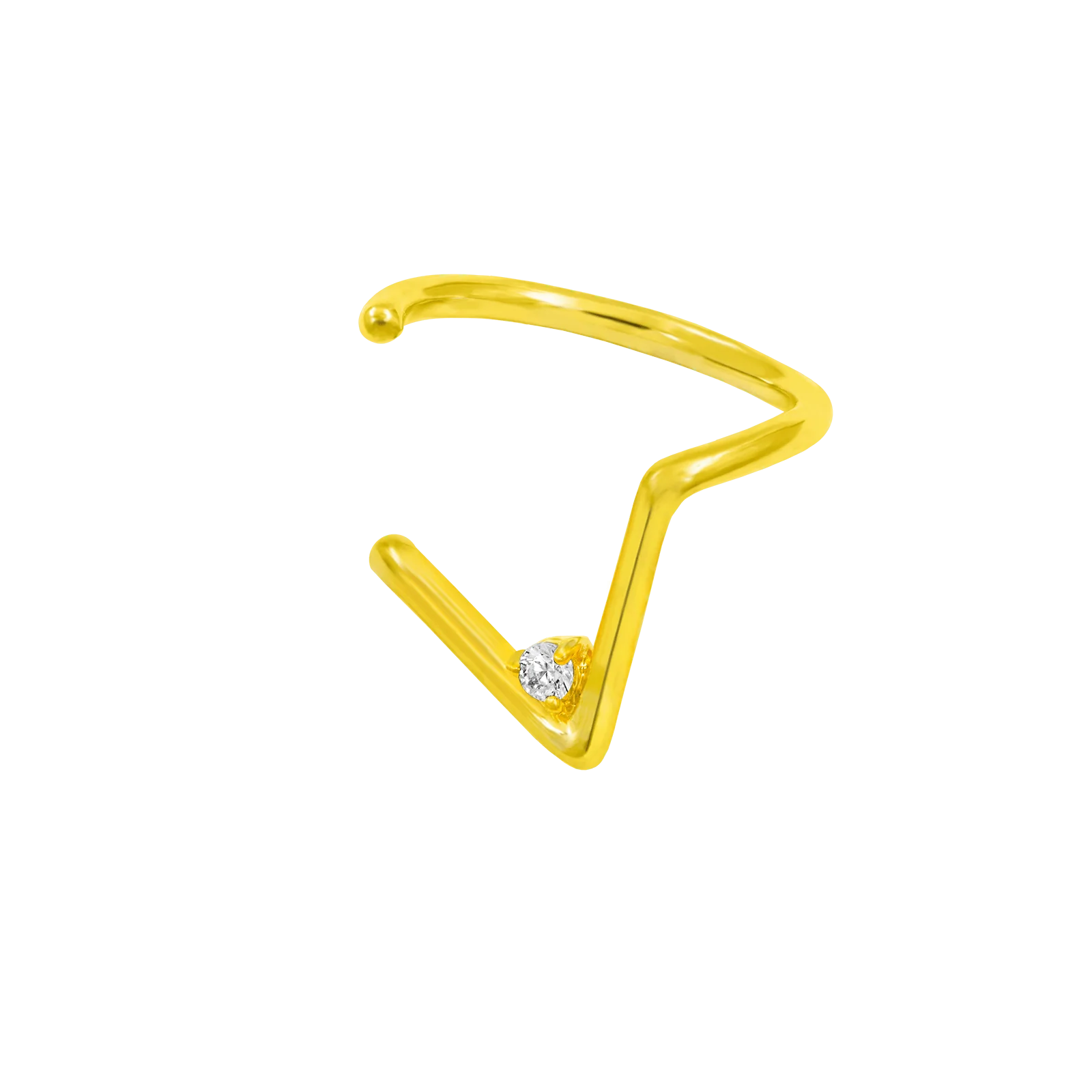 Chevron with Swarovski Seam Ring in Solid 14k Gold by Junipurr - Image 4