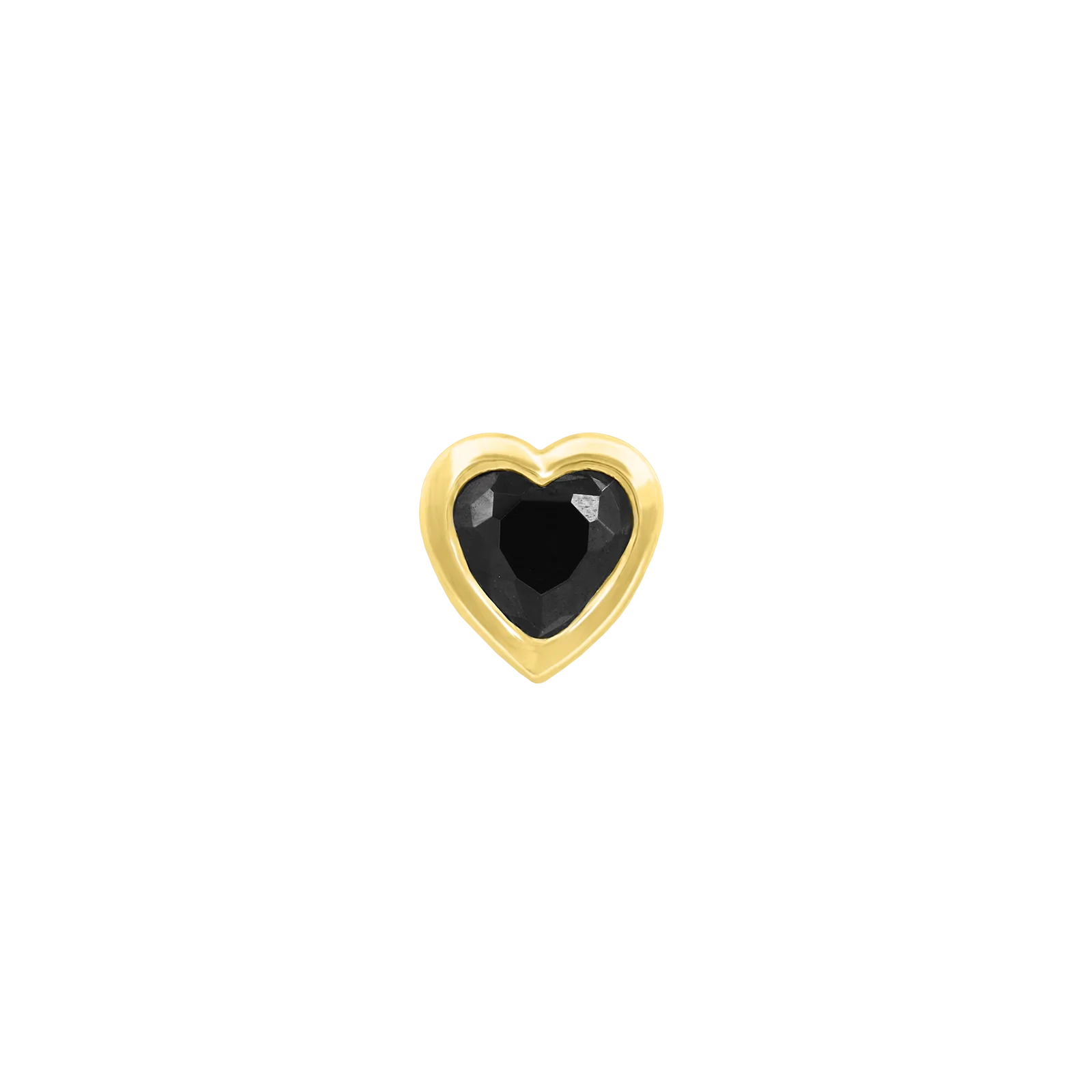 Black CZ Heart Bezel in 14k Yellow Gold by Junipurr