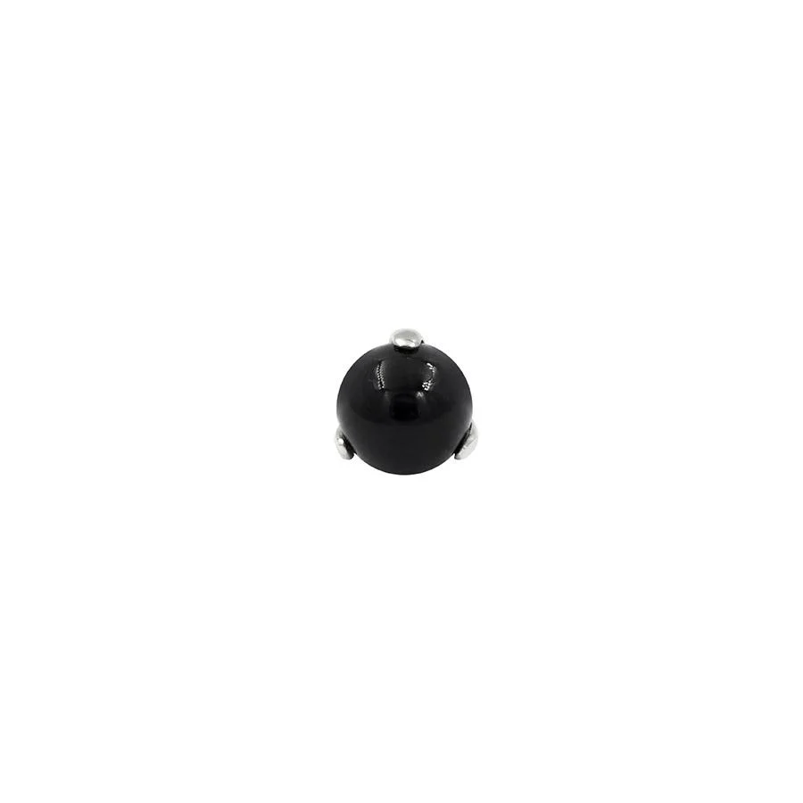 Prong-Set Ball with Black Onyx in 14k Gold by Junipurr - Image 2