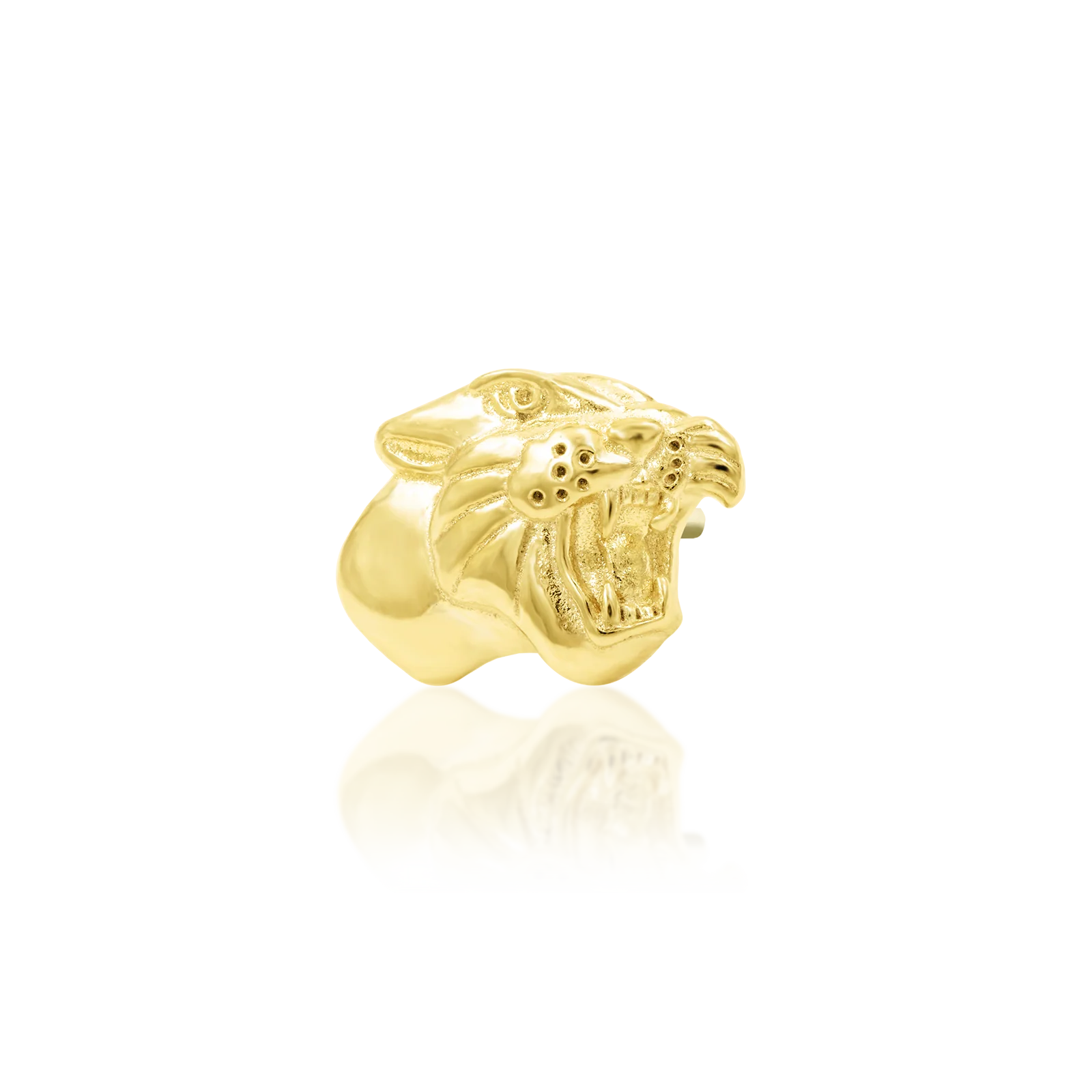 Panther Head in 14k Gold by Junipurr