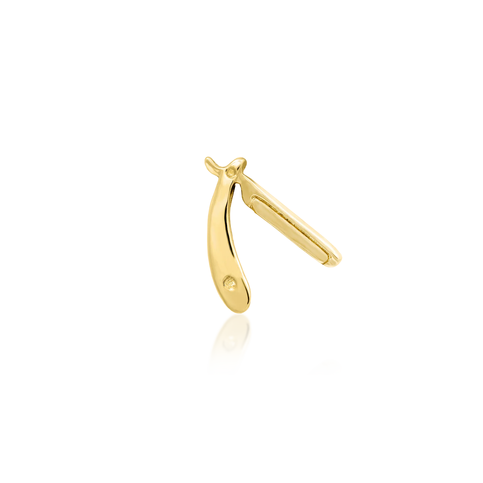 Straight Razor in 14k Gold by Junipurr