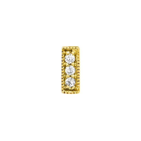 Swarovski 3 Gem Millgrain Bar in 14k Gold by Junipurr