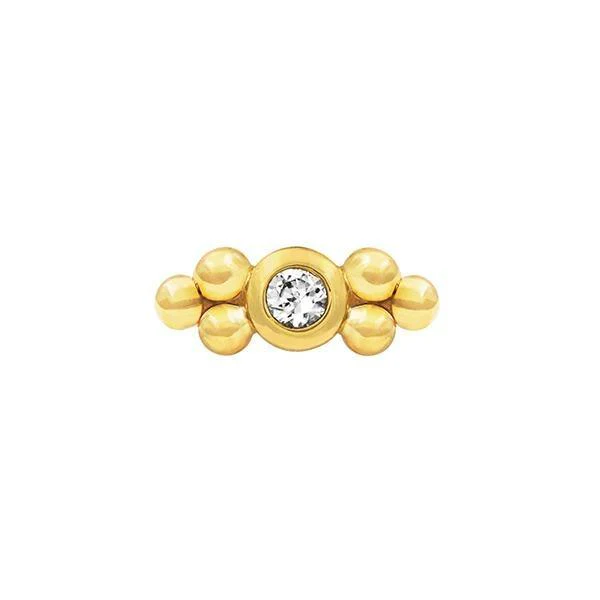Swarovski Double Tri-Bead in 14k Gold by Junipurr