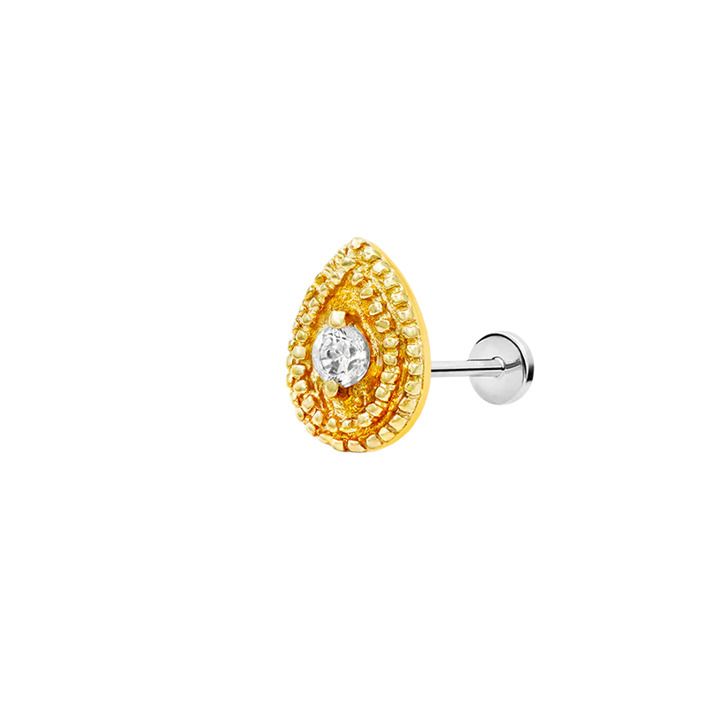 Swarovski Pear Double Millgrain in 14k Gold by Junipurr - Image 5