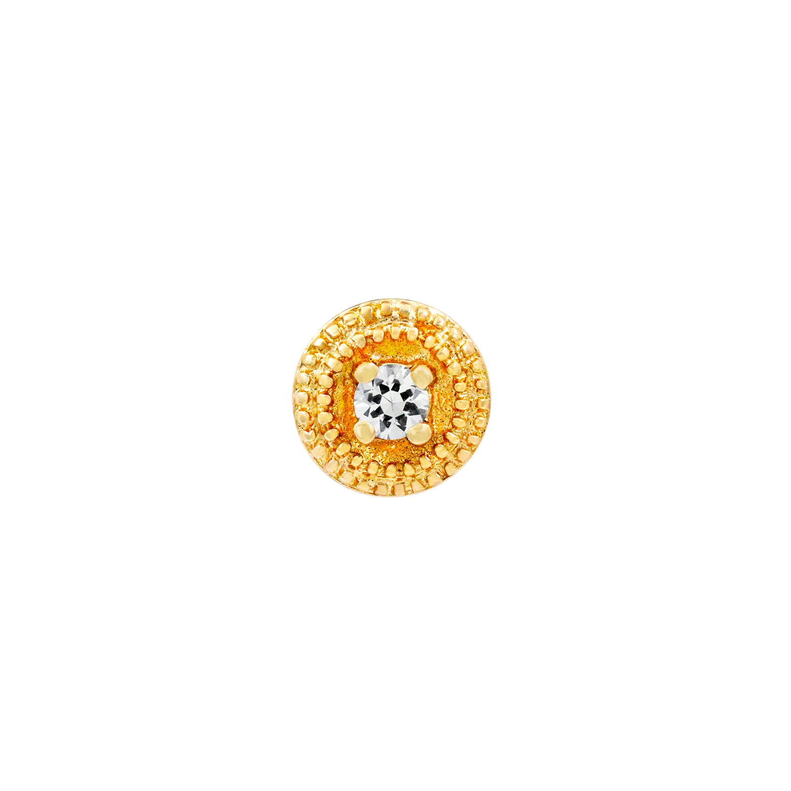 Swarovski Round Double Millgrain in 14k Gold by Junipurr