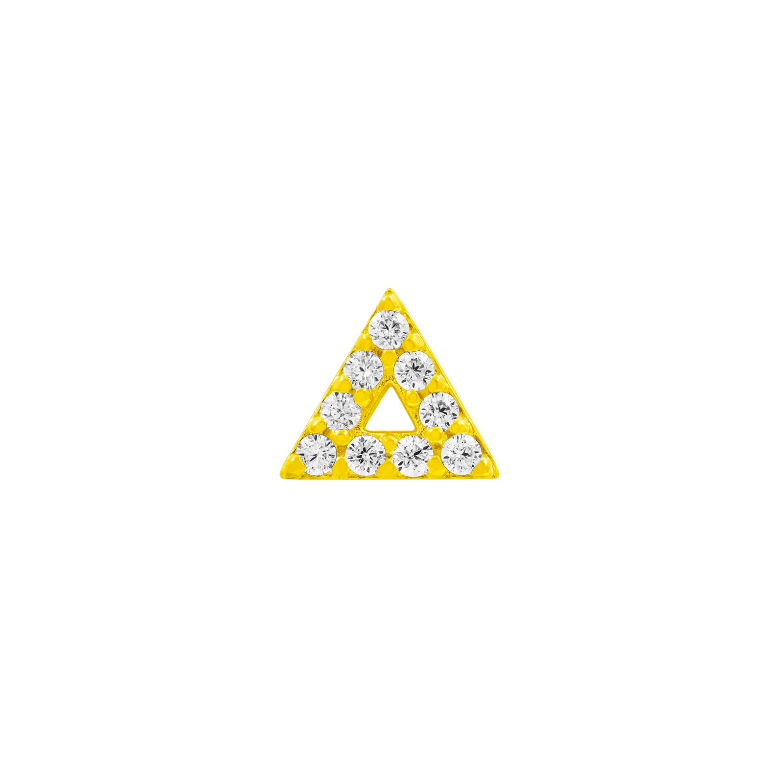 Triangle with Swarovski Stones in 14k Gold by Junipurr - Image 4