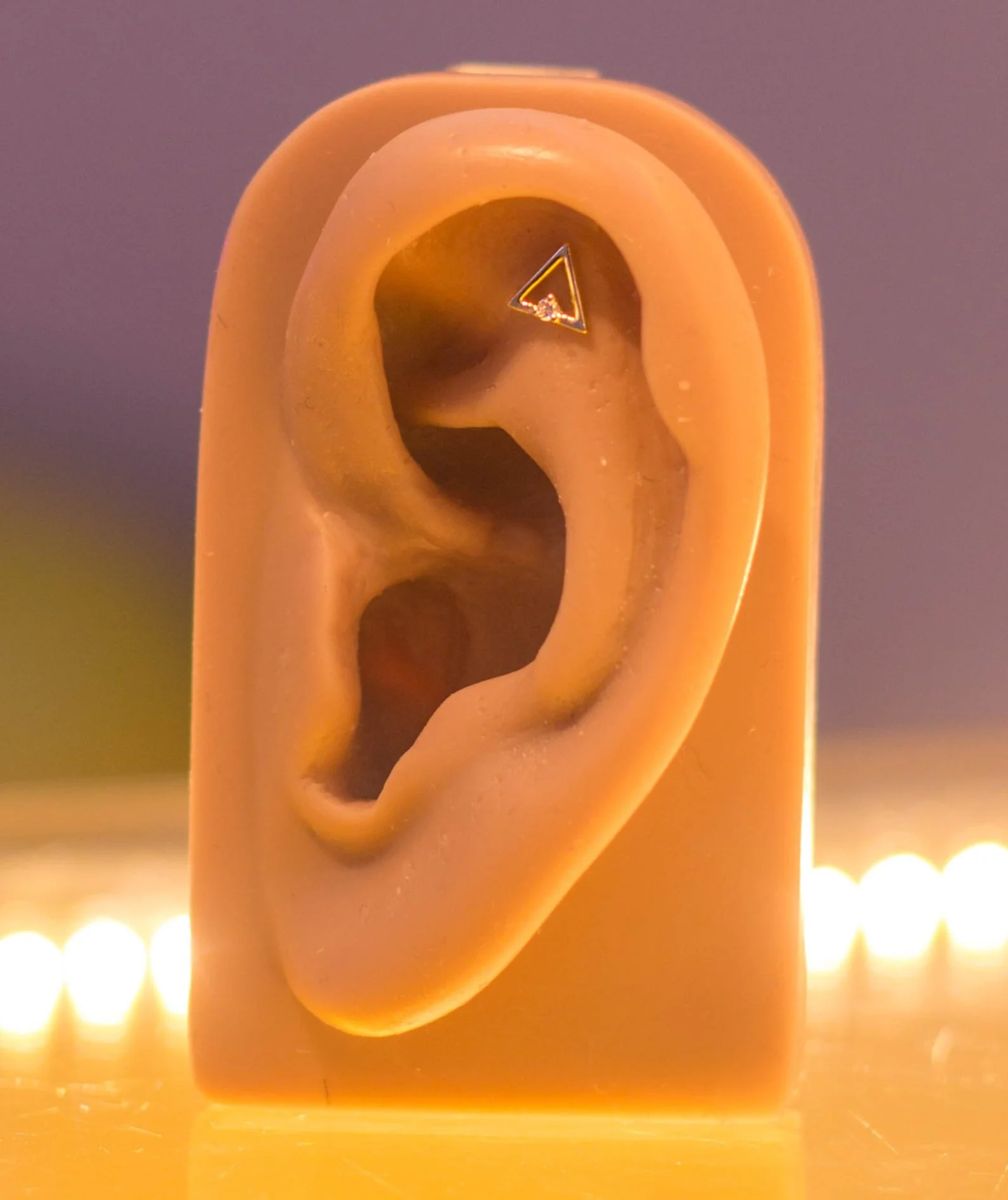 Triangle with Swarovski in 14k Gold by Junipurr - Image 4