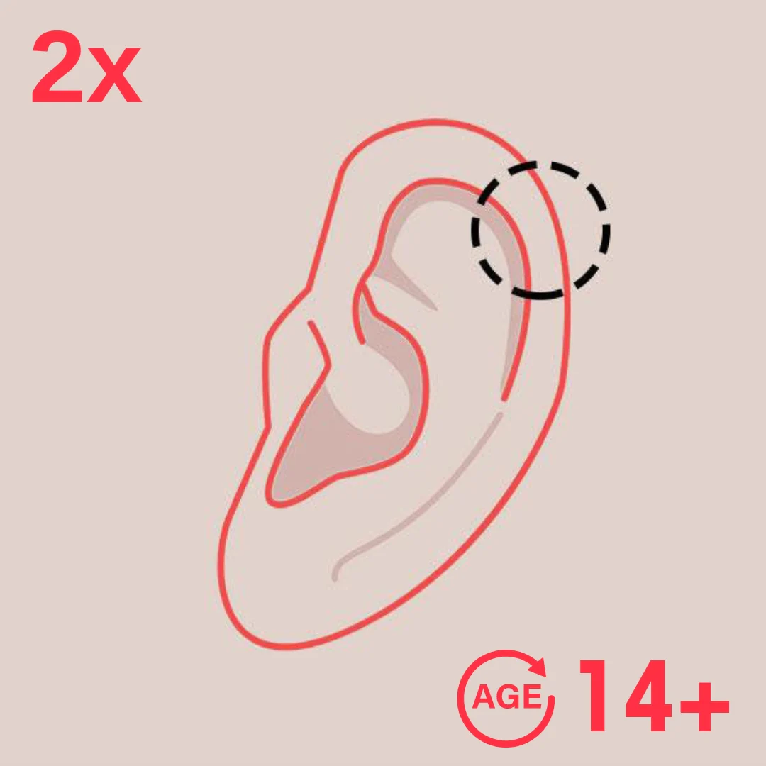 2 Helix Piercings 14y+ in Mississauga + Excluding Jewelry