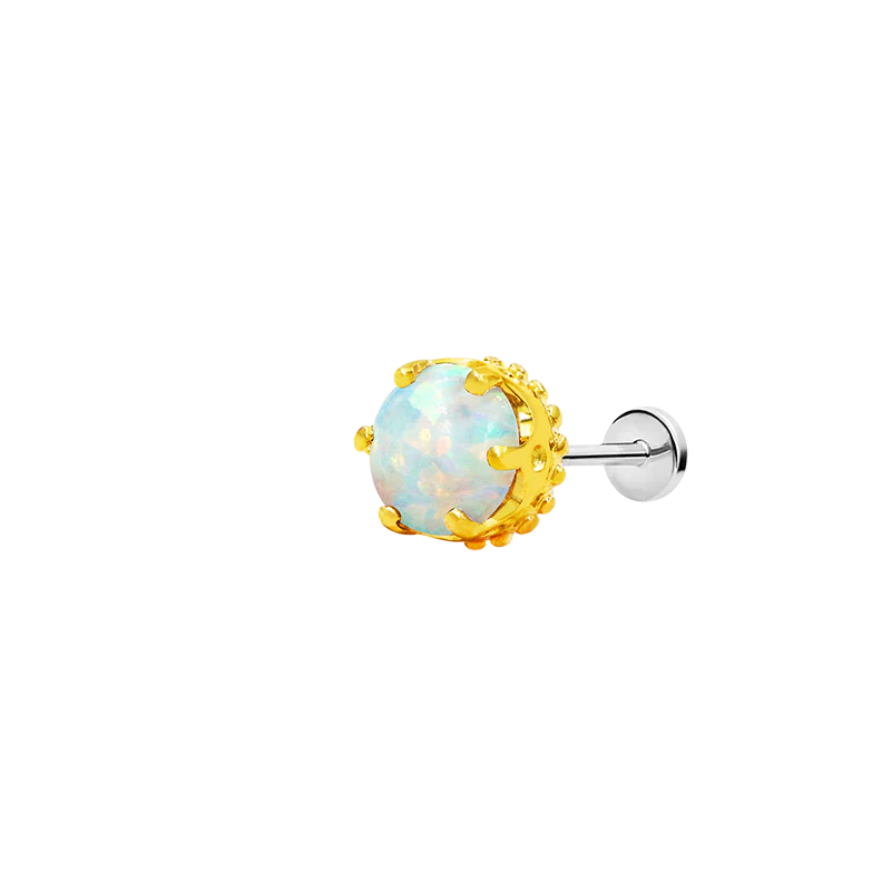 White Opal Crown-set in 14k Gold by Junipurr - Image 5