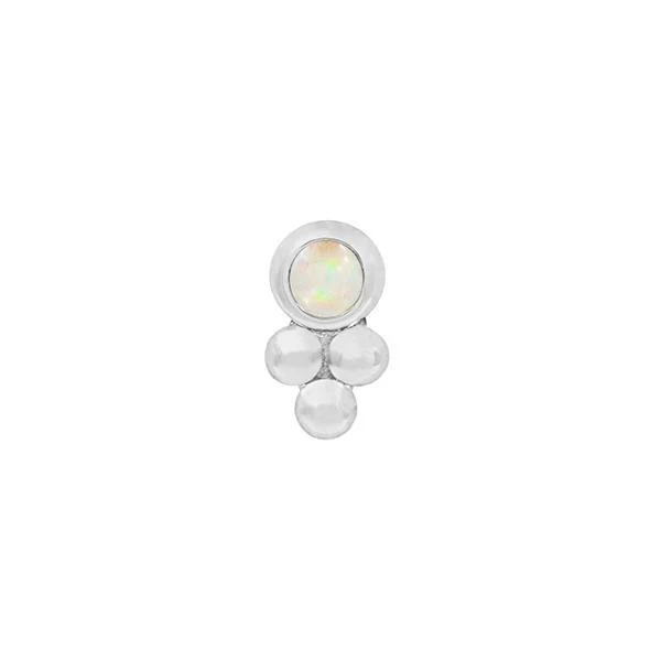 White Opal Tri-Bead in 14k Gold by Junipurr - Image 2